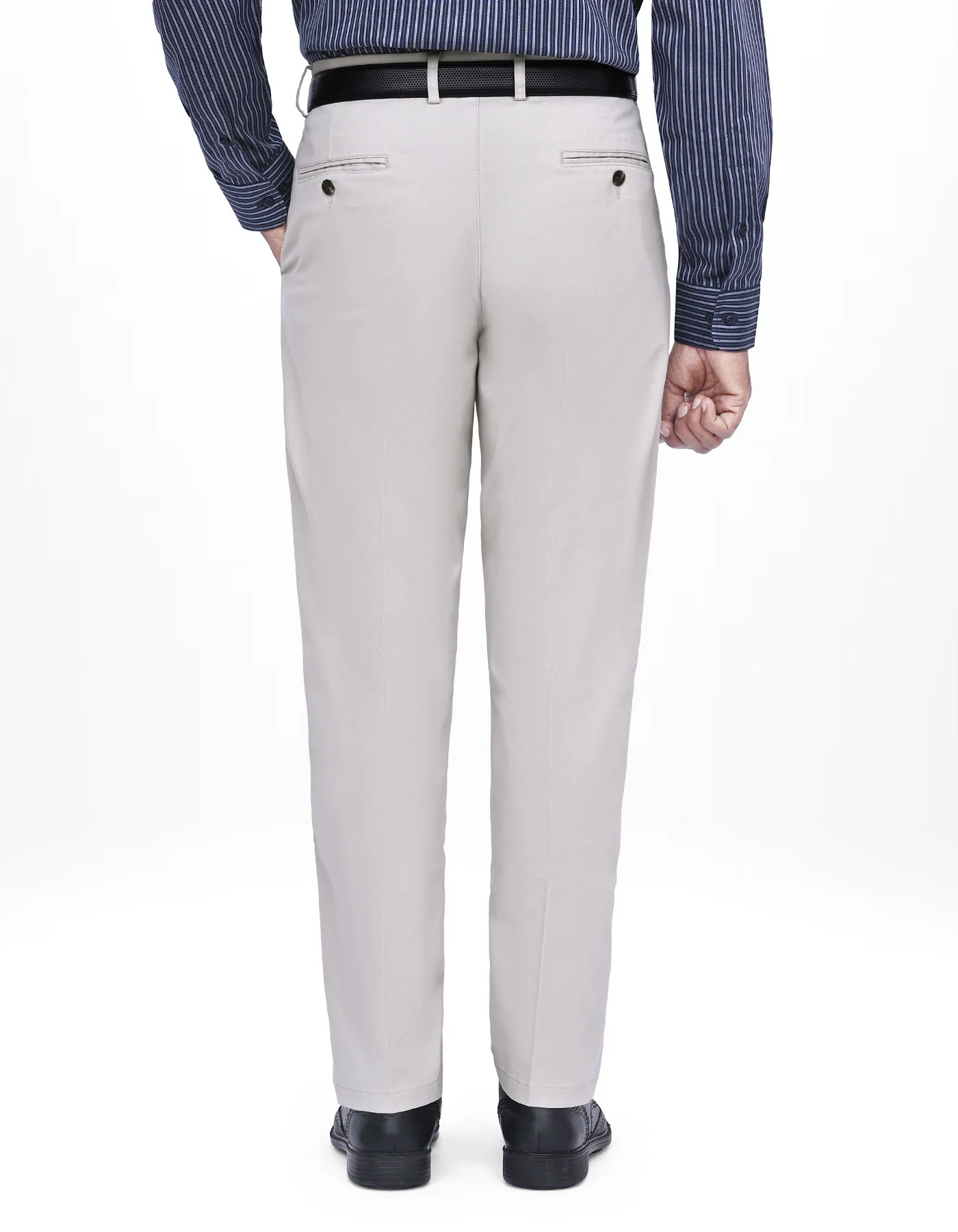 Stone Plain Classic Fit Cotton Trouser - Image 5