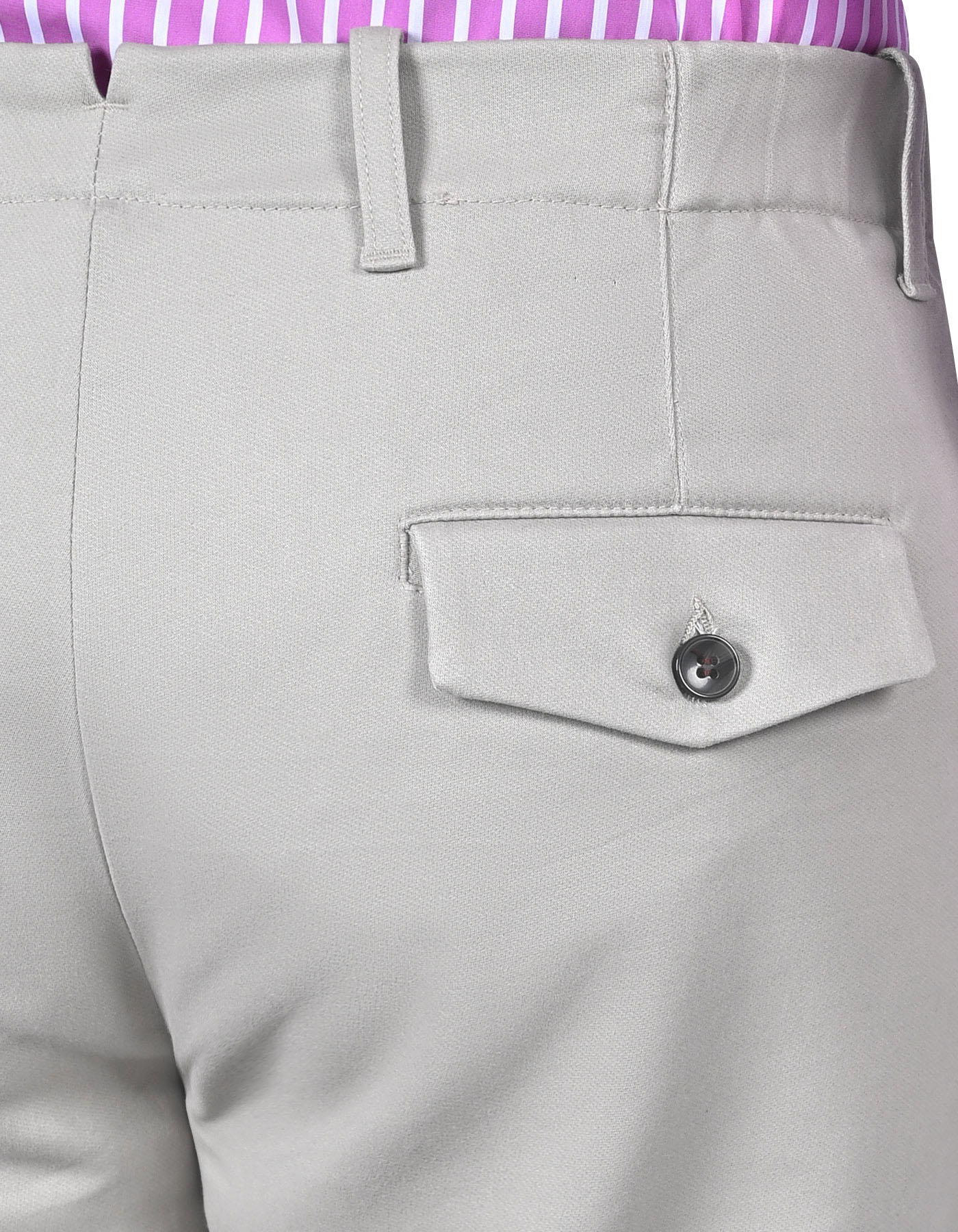Stone Plain Classic Fit Cotton Trouser - Image 4