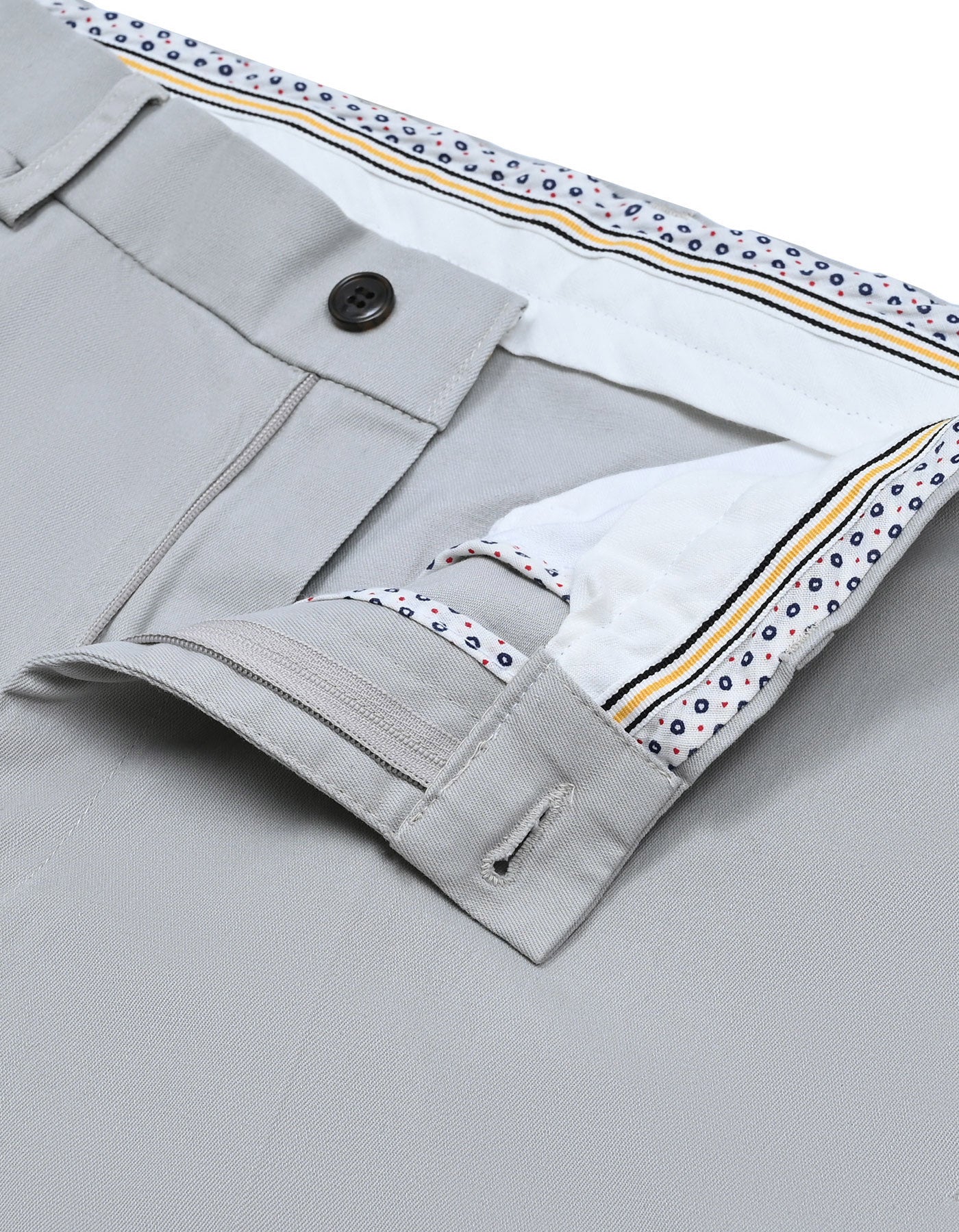 Stone Plain Smart Fit Cotton Trouser - Image 2