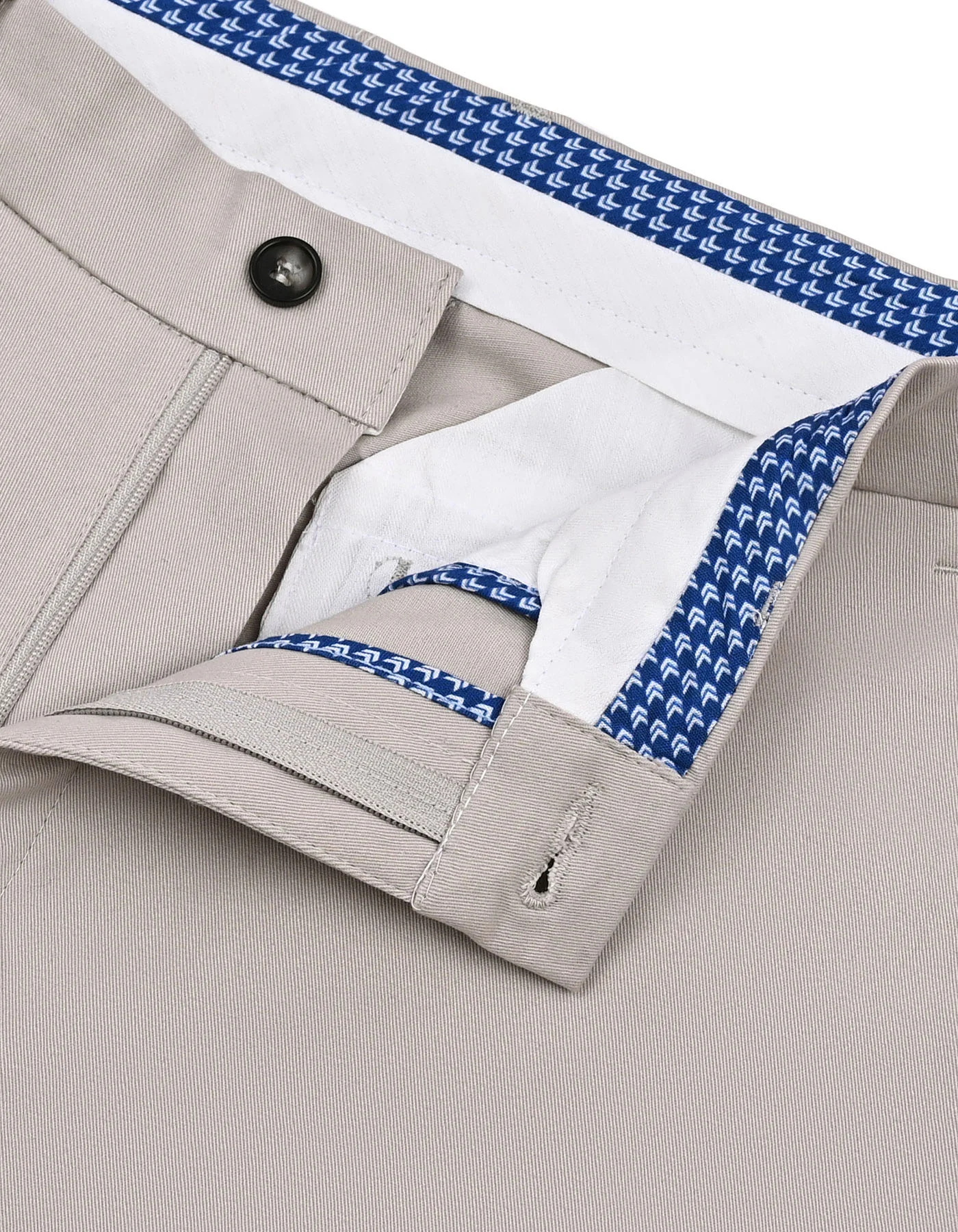 Stone Plain Smart Fit Cotton Trouser - Image 2