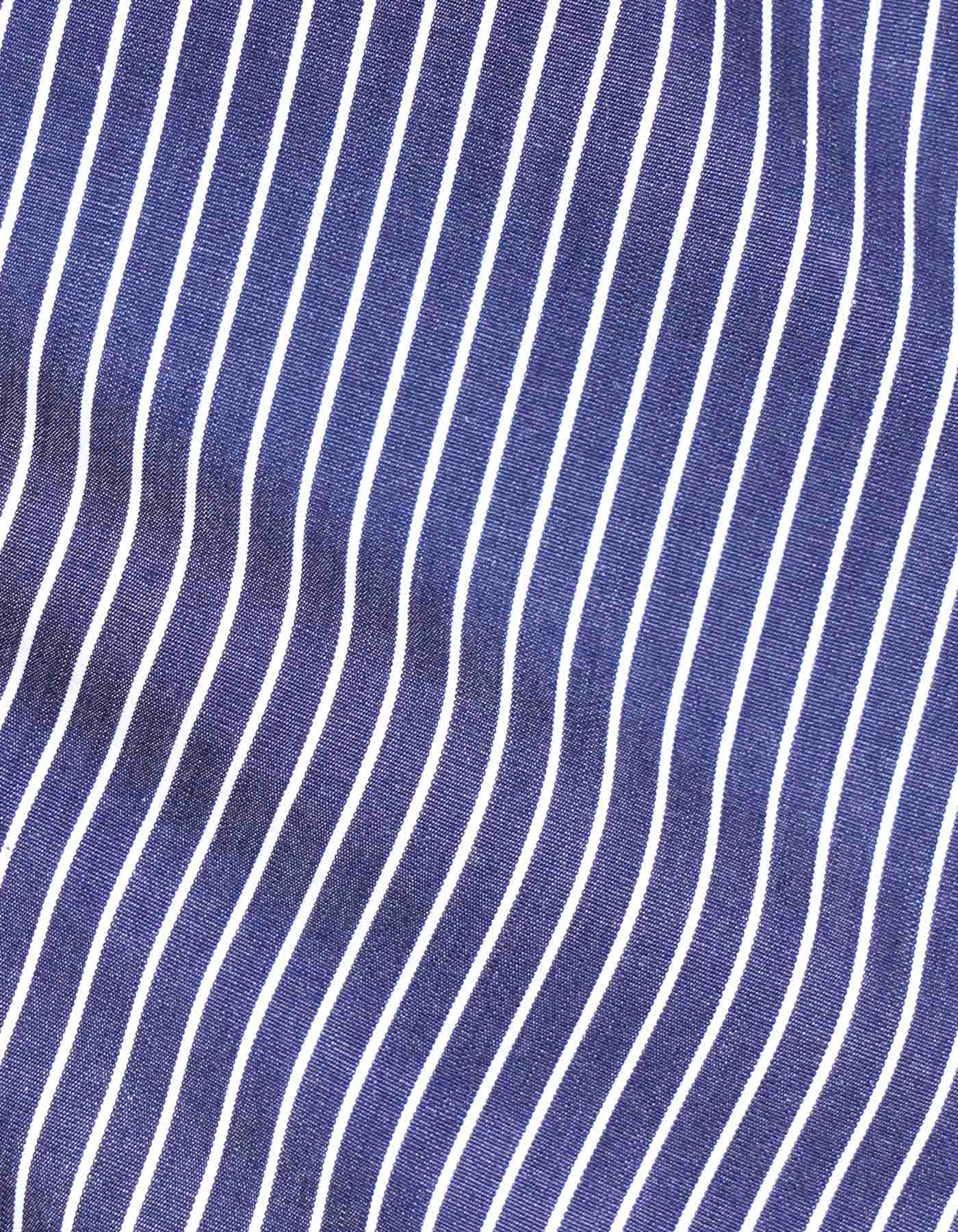 Stripe Navy Tailored Smart Fit Shirt - Image 4