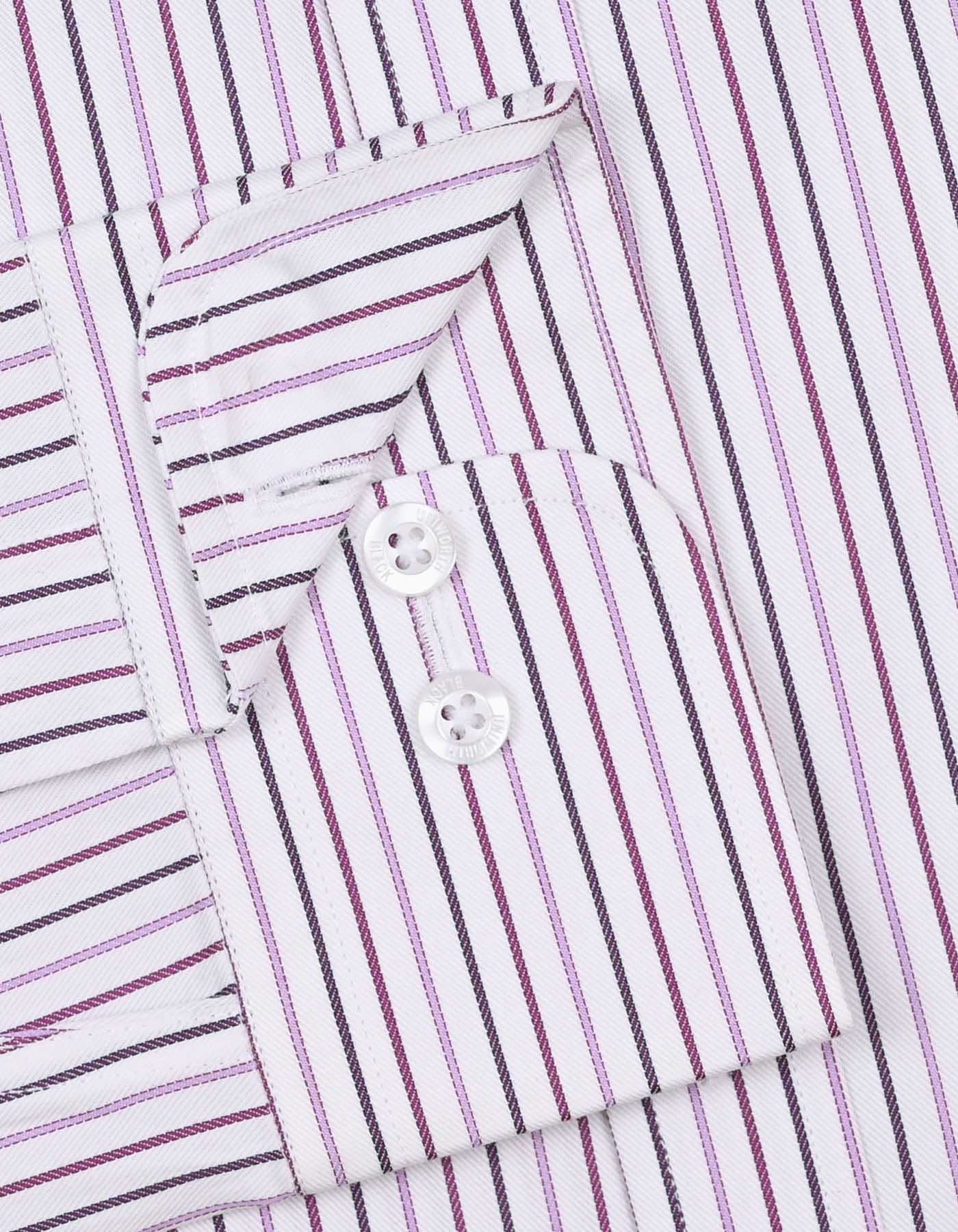 Stripe White/Purple Tailored Smart Fit Shirt - Image 3