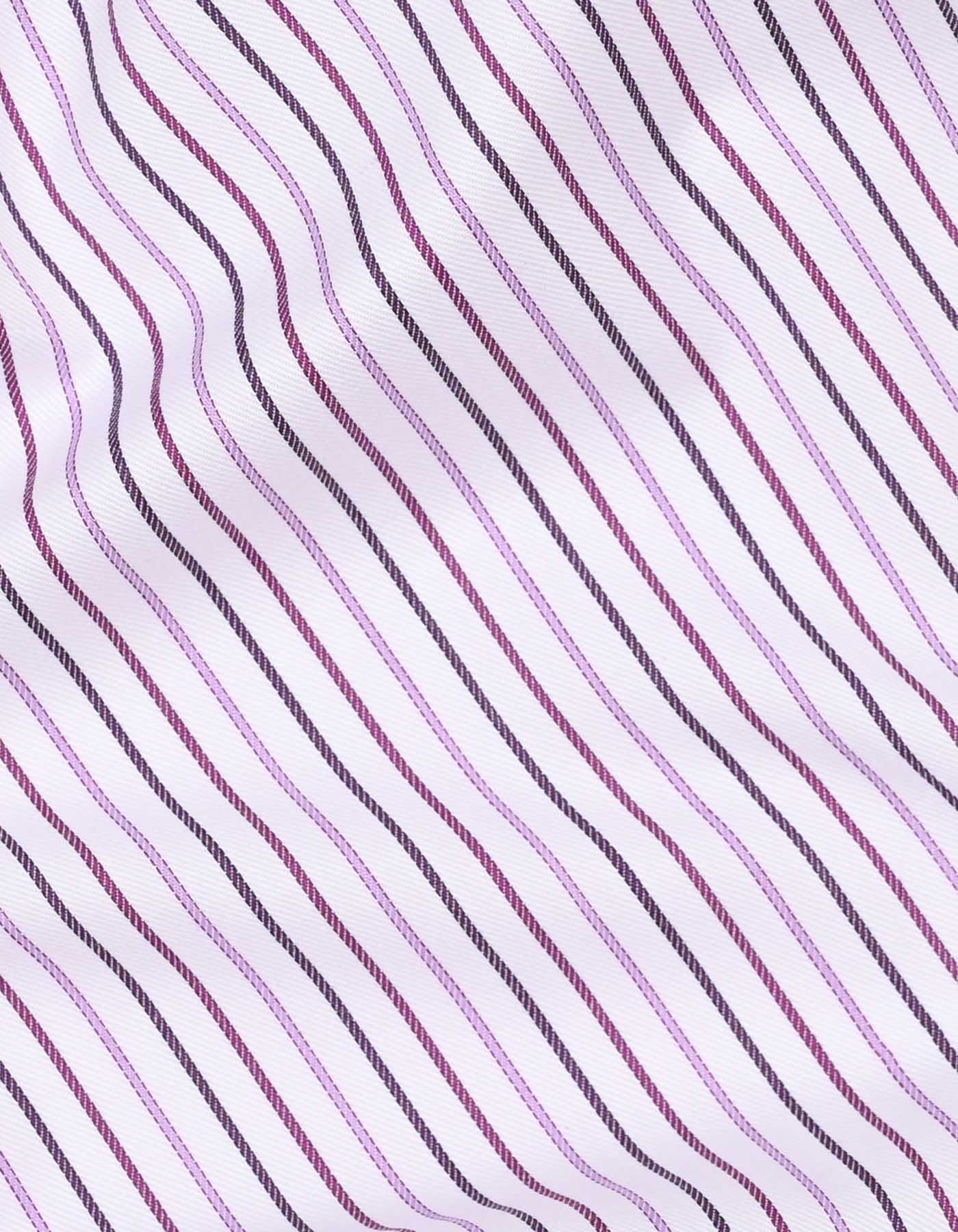 Stripe White/Purple Tailored Smart Fit Shirt - Image 4
