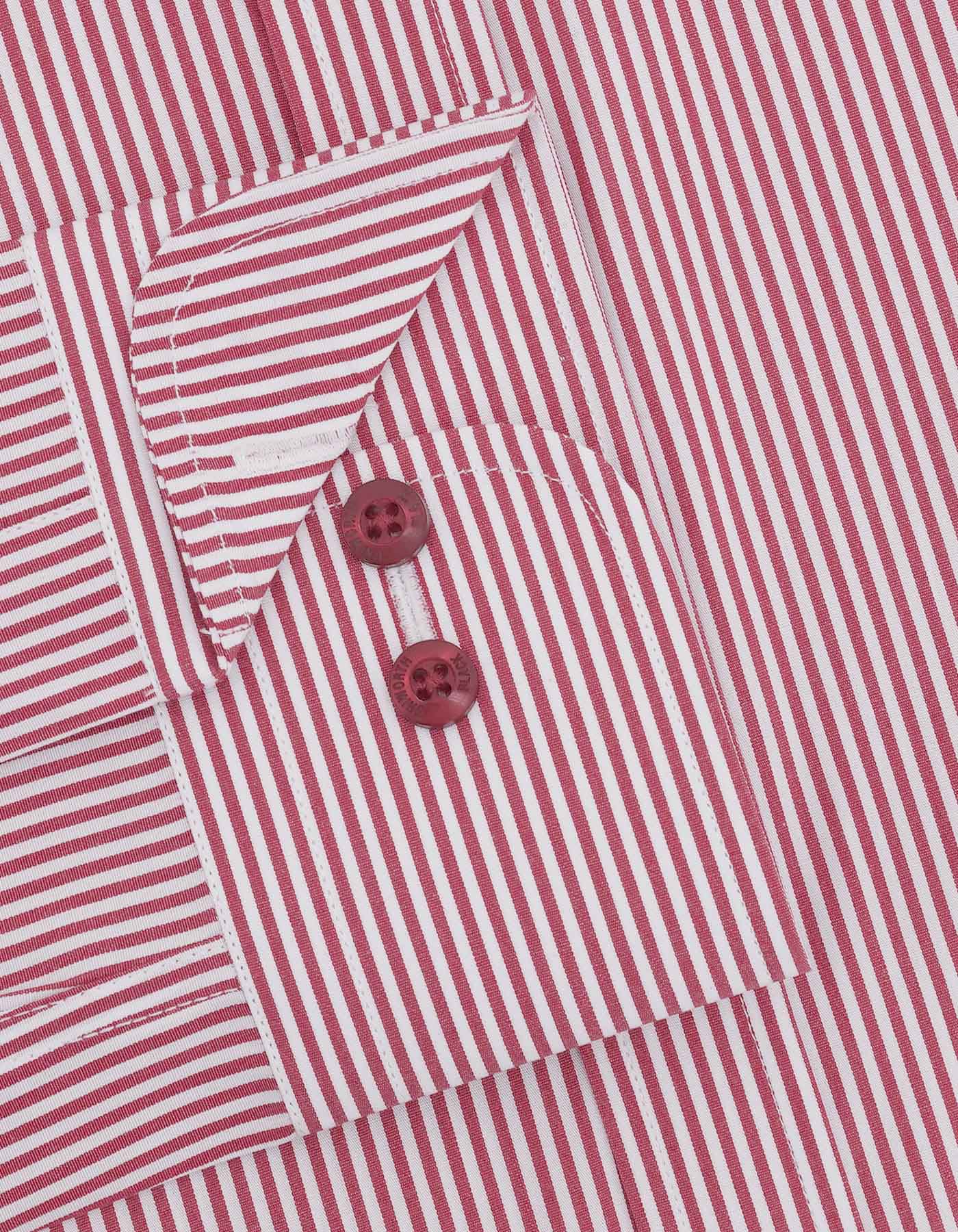 Stripe White/Red Tailored Smart Fit Shirt - Image 3