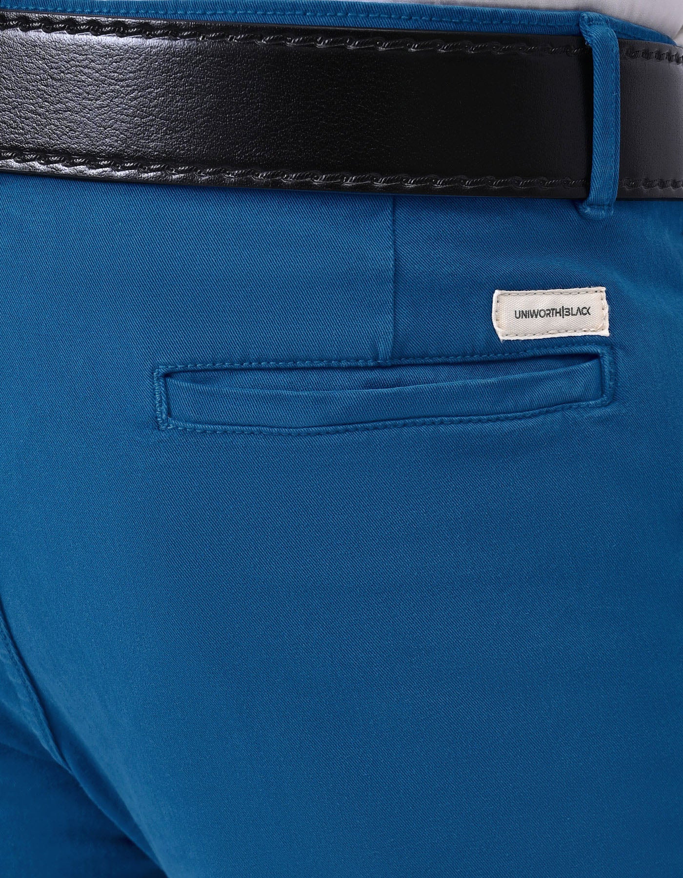 Teal Plain Classic Fit Chino - Image 4