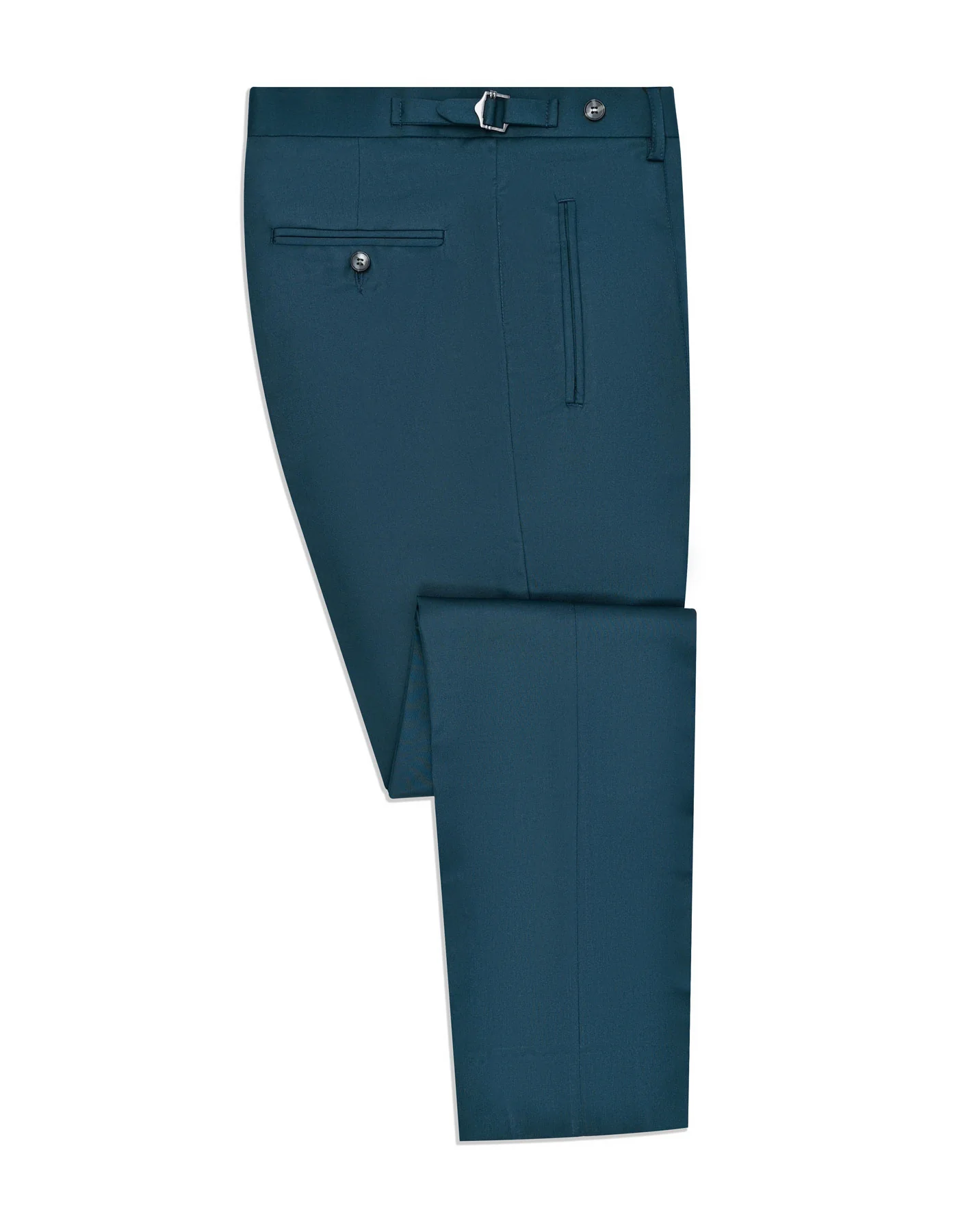 Teal Plain Classic Fit Formal Trouser - Image 3