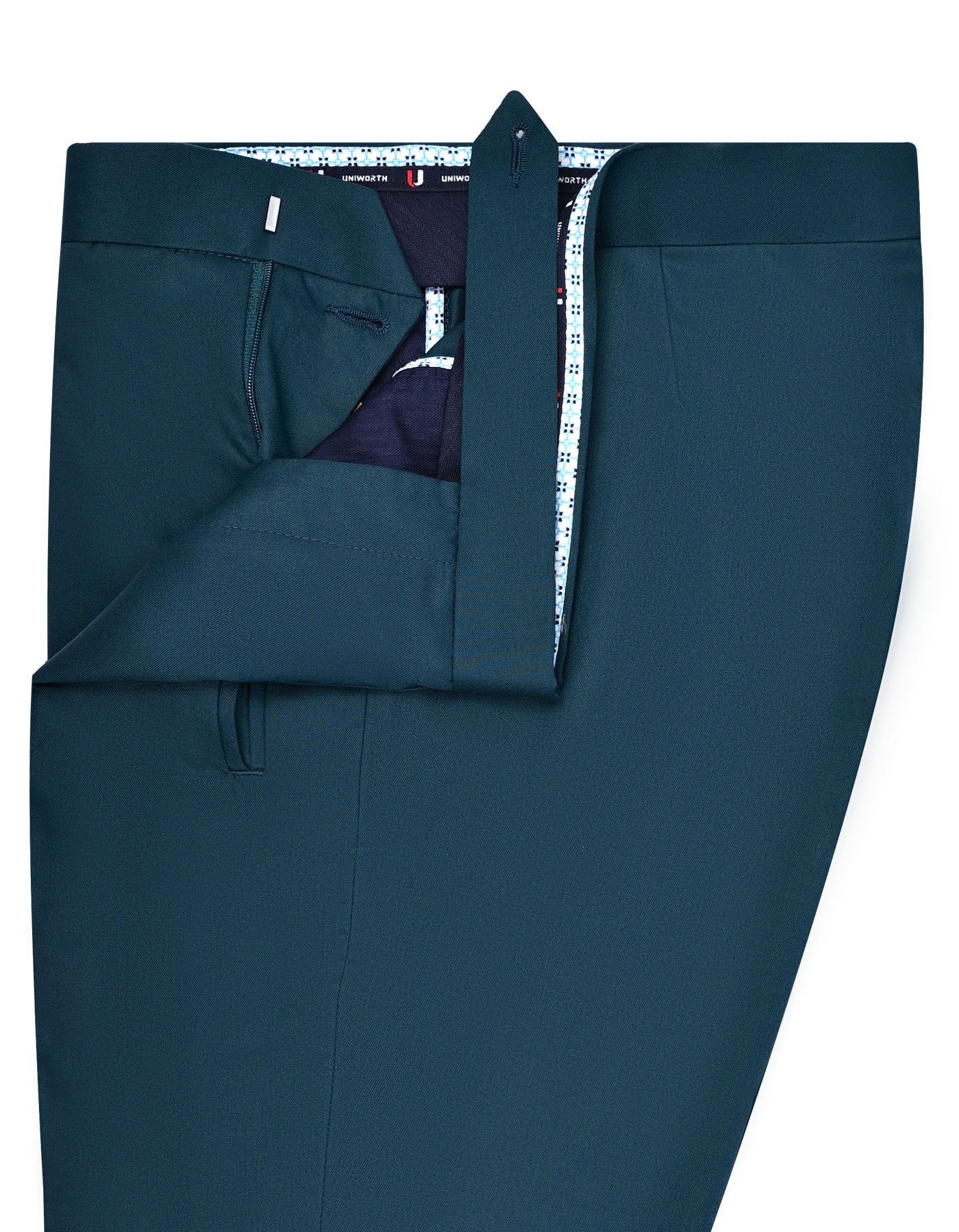 Teal Plain Classic Fit Formal Trouser - Image 4