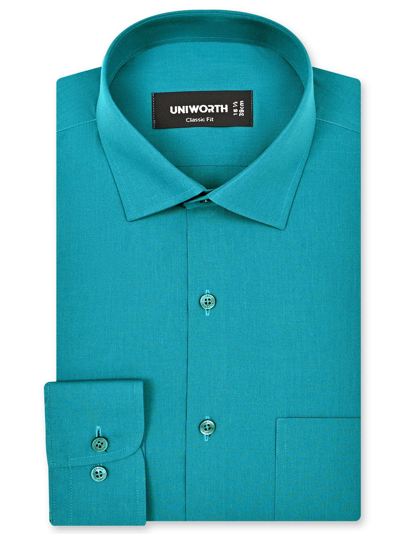 Teal Plain Classic Fit Shirt