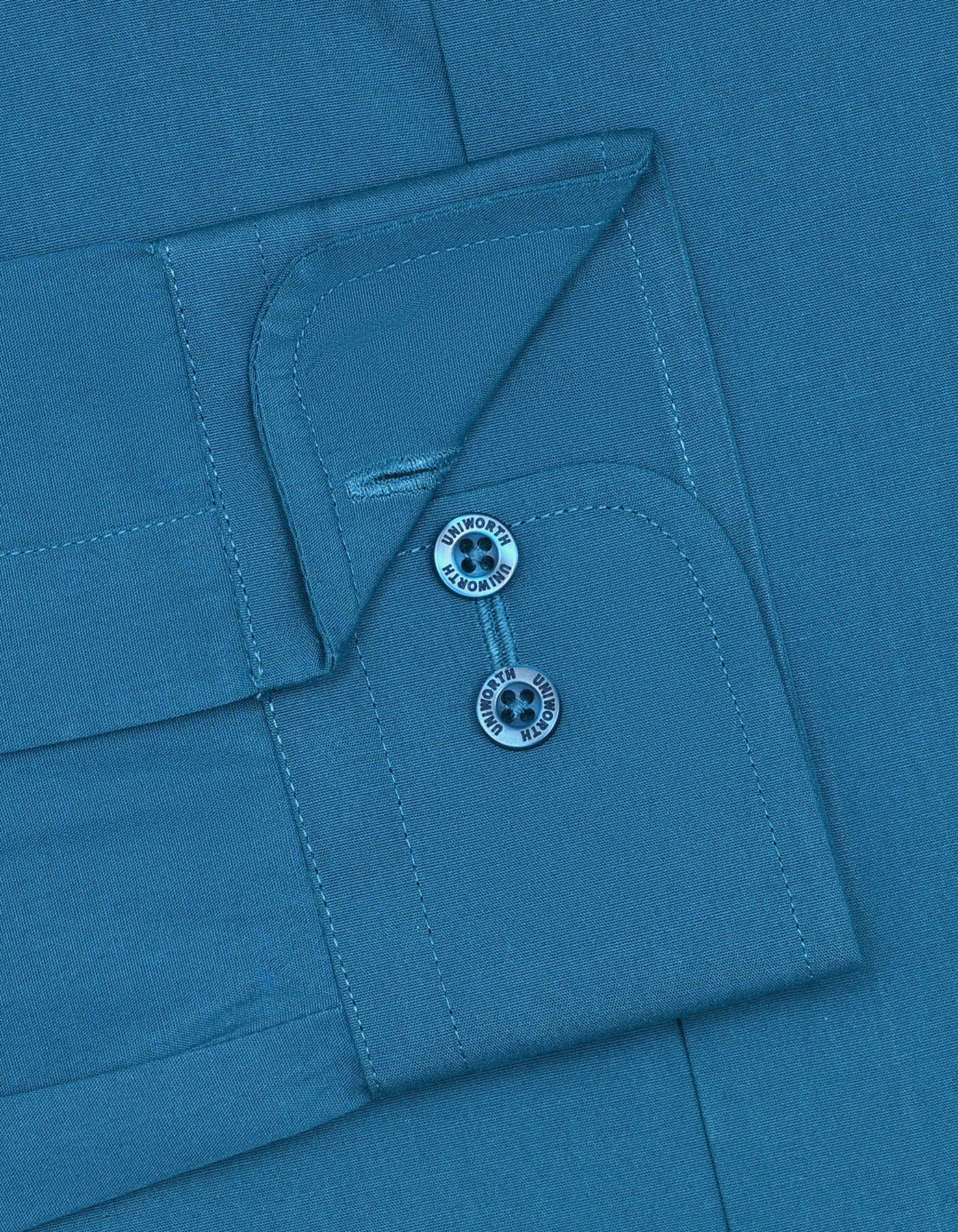 Teal Plain Classic Fit Shirt - Image 3