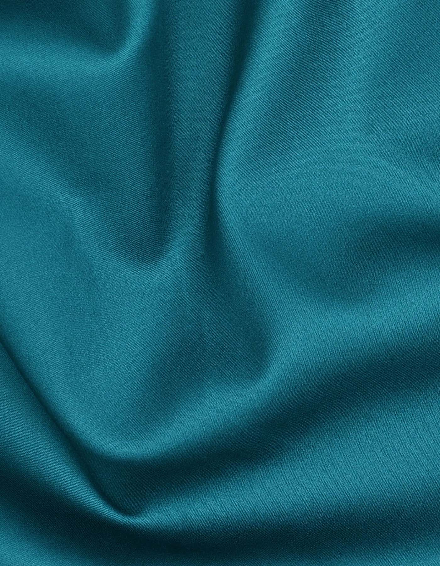 Teal Plain Classic Fit Shirt - Image 4