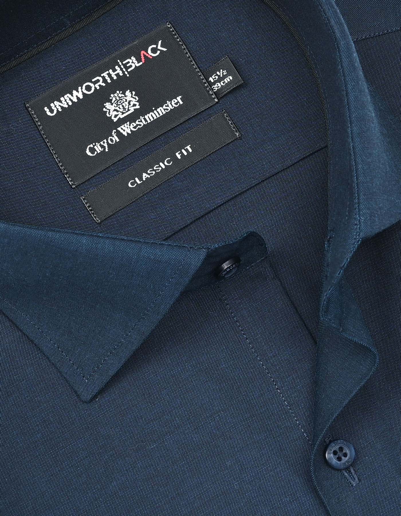 Teal Plain Classic Fit Shirt - Image 2