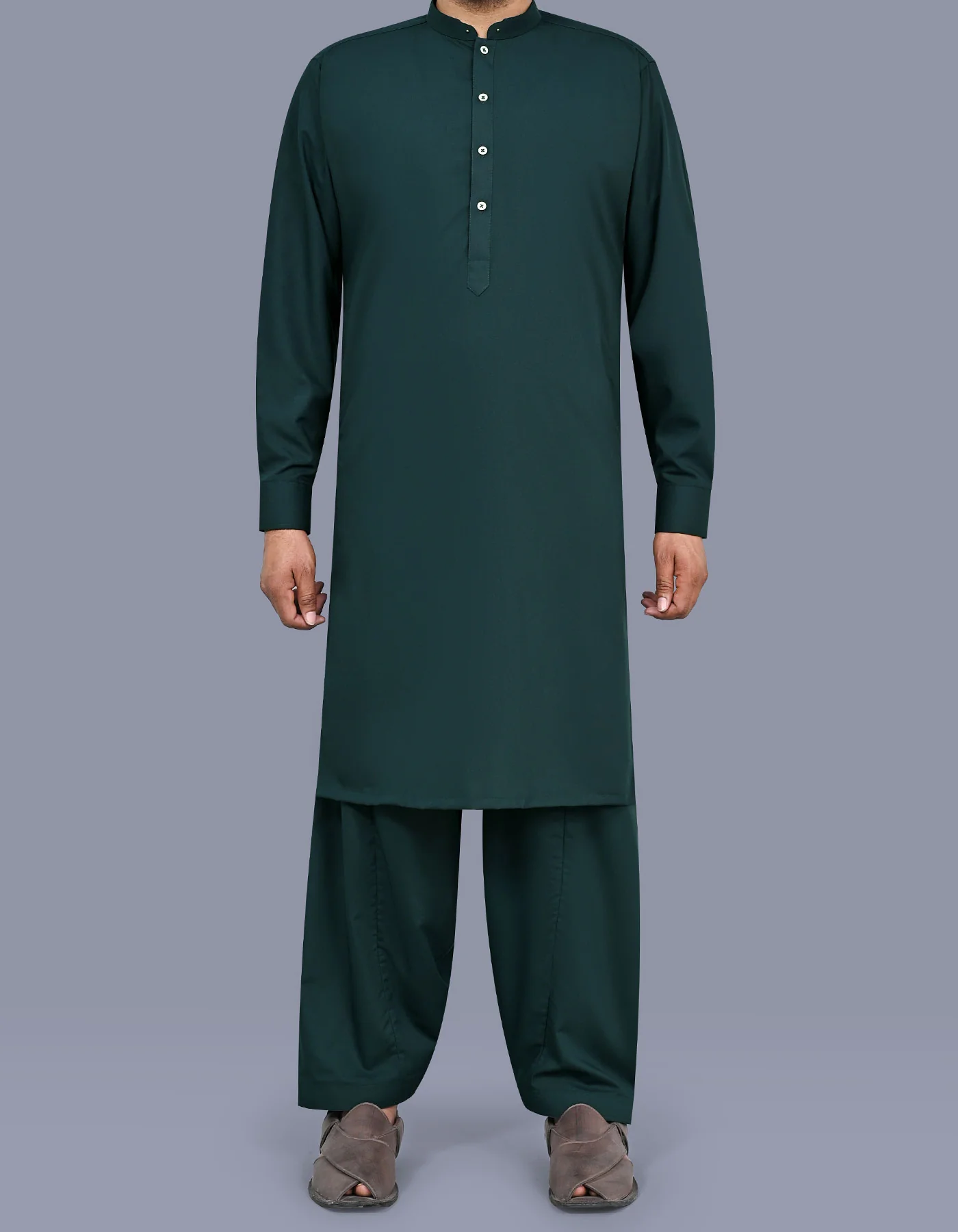 Teal Plain Kameez Shalwar