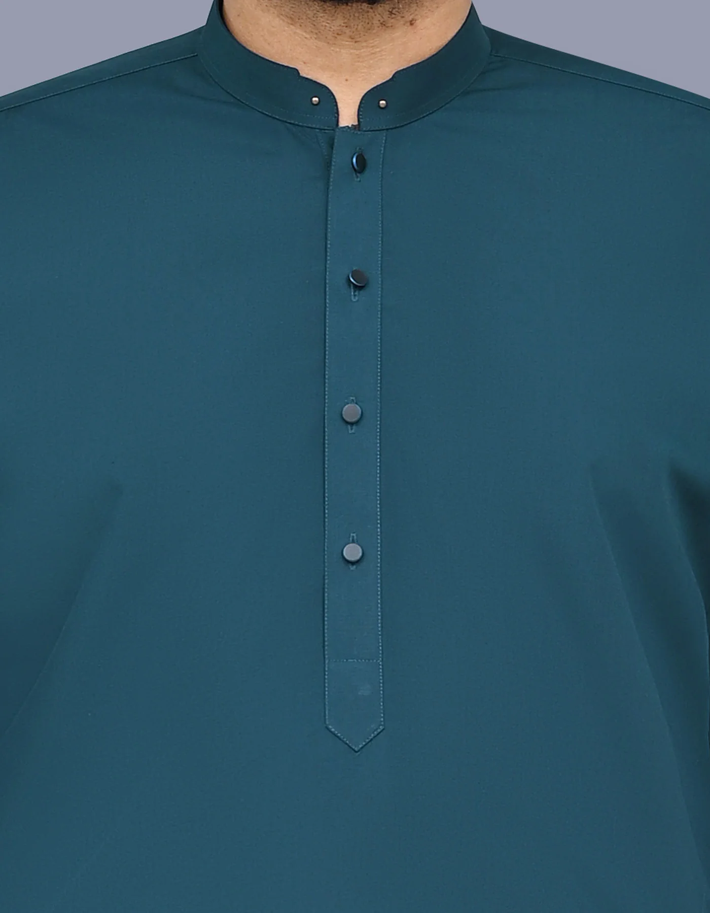 Teal Plain Kameez Shalwar - Image 2