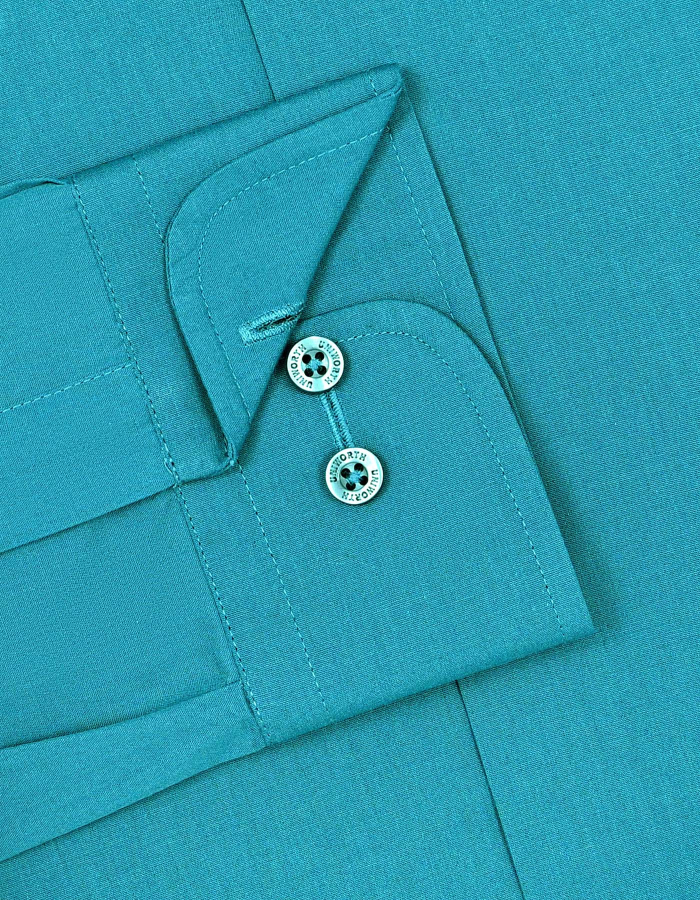Teal Plain Tailored Smart Fit Shirt - Image 3