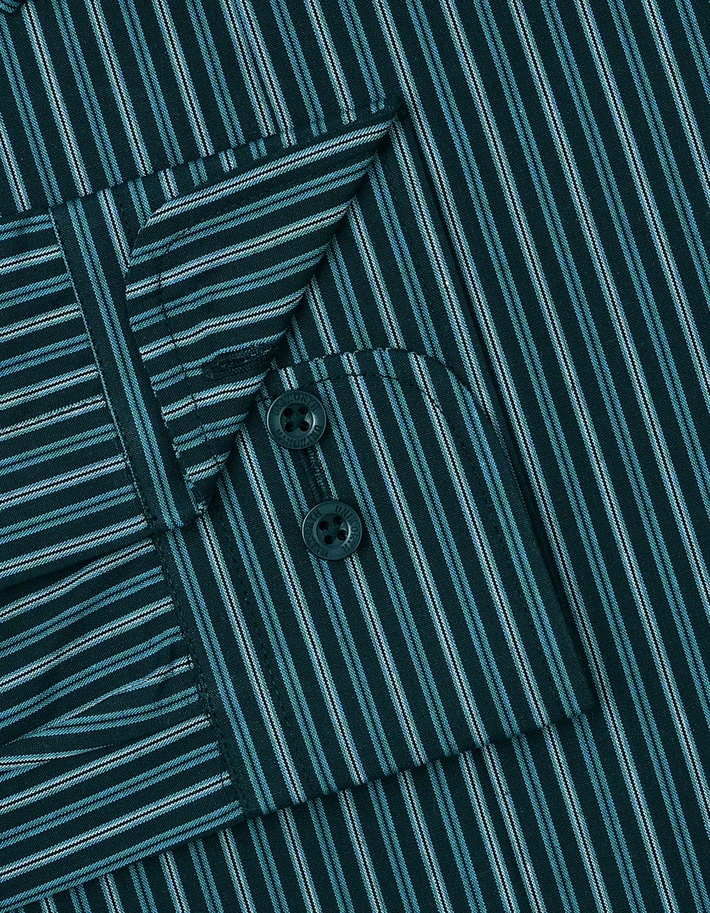 Teal Stripe Classic Fit Shirt - Image 3