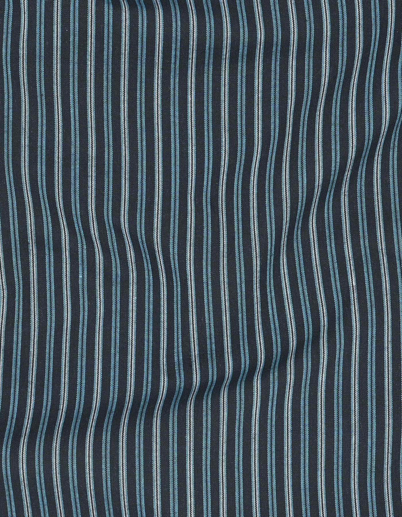 Teal Stripe Classic Fit Shirt - Image 4