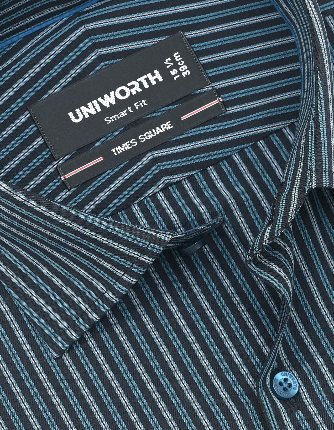 Teal Stripe Smart Fit Shirt - Image 2