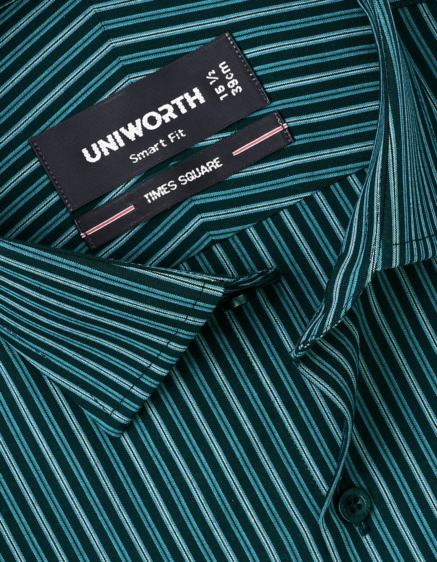 Teal Stripe Tailored Smart Fit Shirt - Image 2