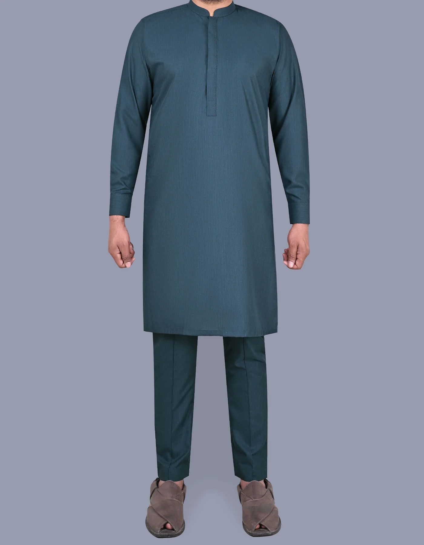 Teal Texture Kurta Pajama