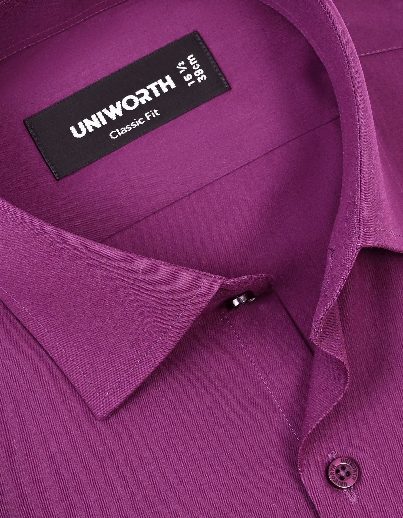 Violet Plain Classic Fit Shirt - Image 2