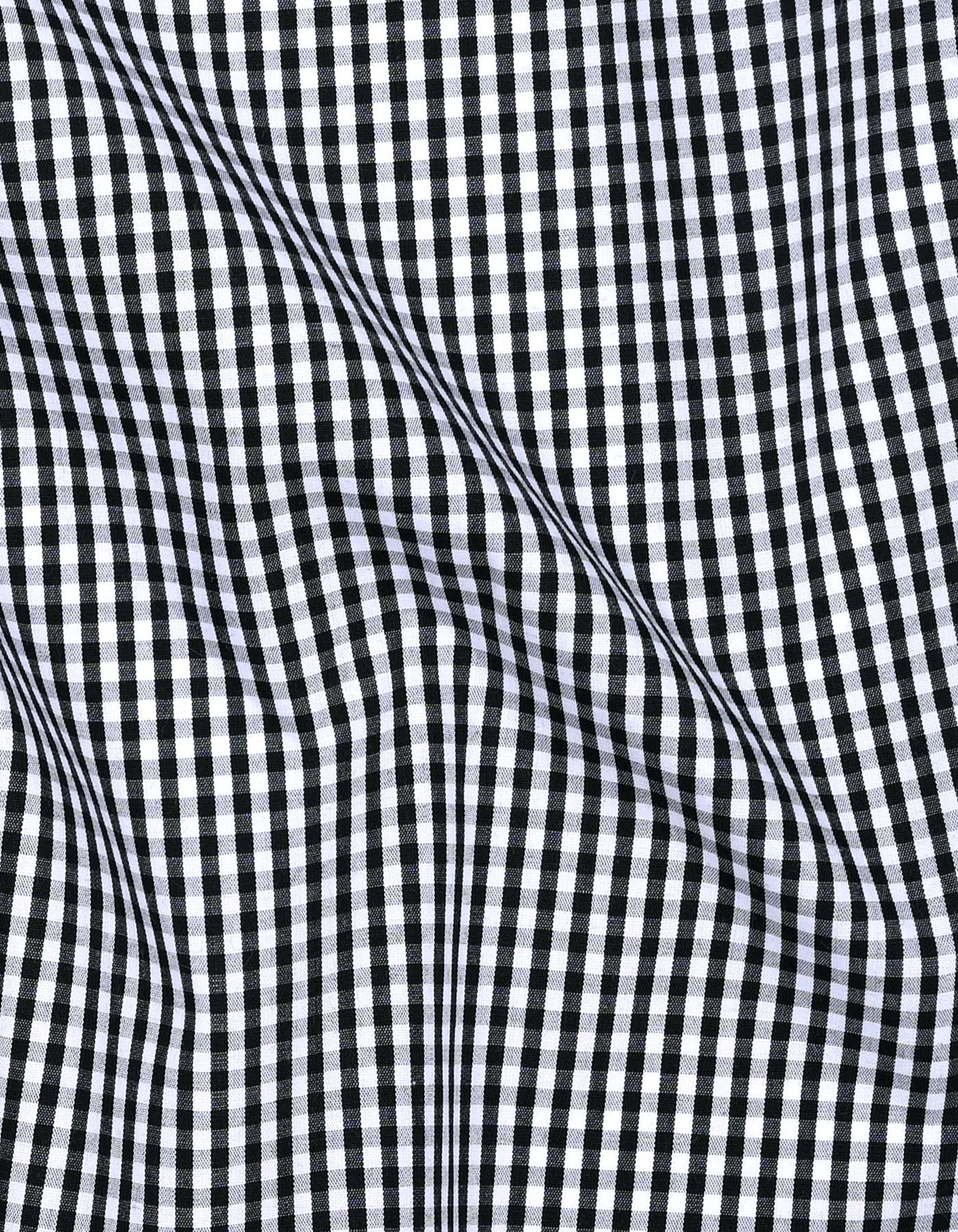 White/Black Check Classic Fit Shirt - Image 4