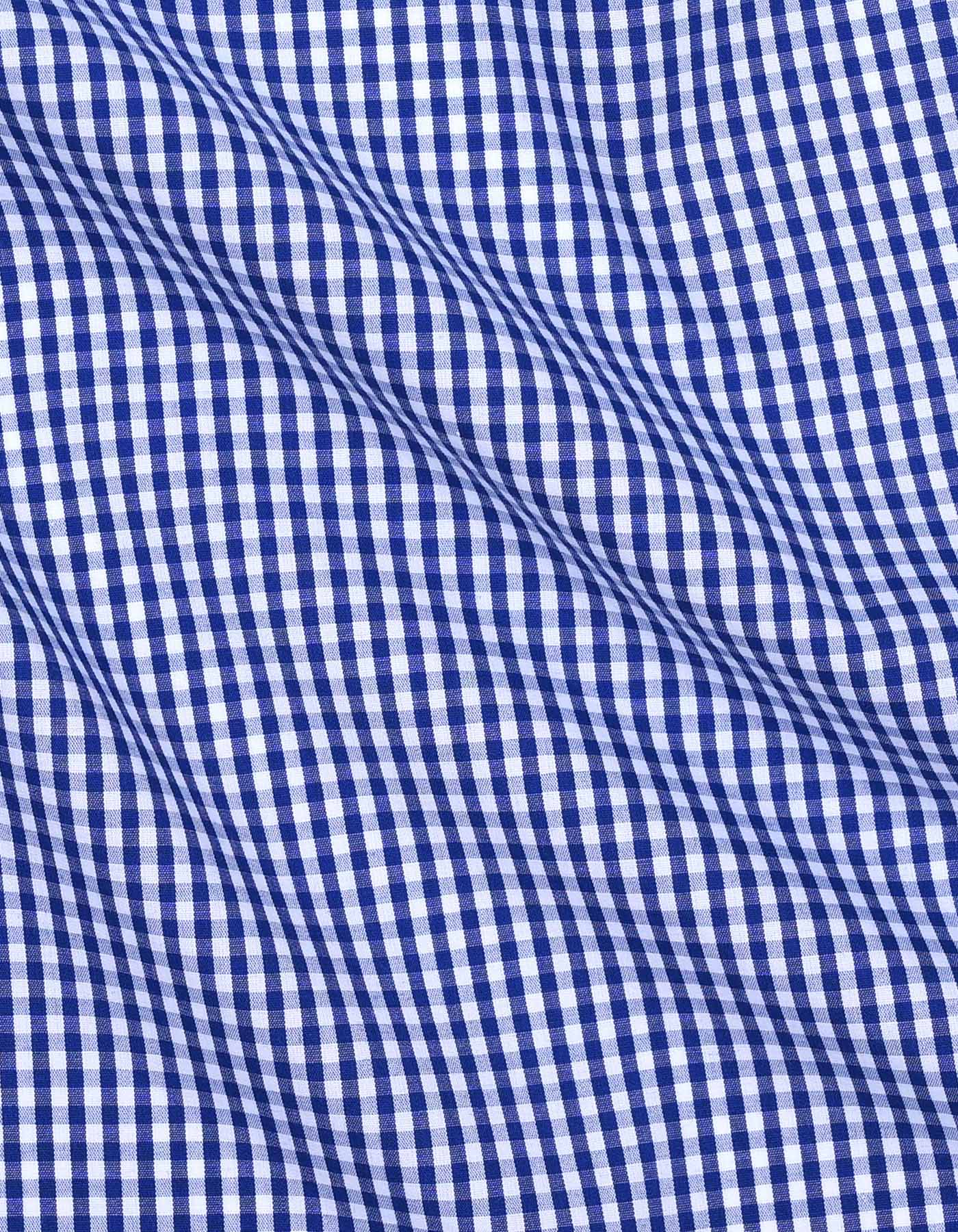 White/Blue Check Tailored Smart Fit Shirt - Image 4