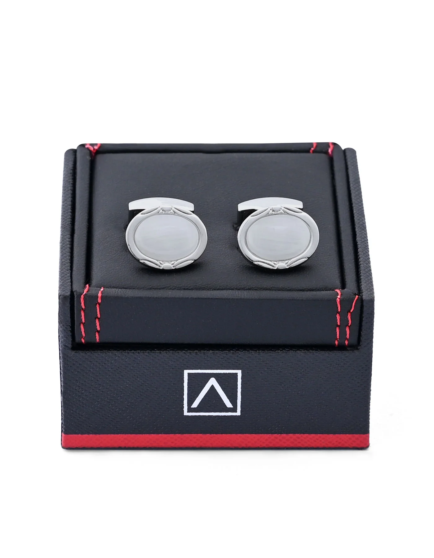 White Circle Cufflink - Image 2