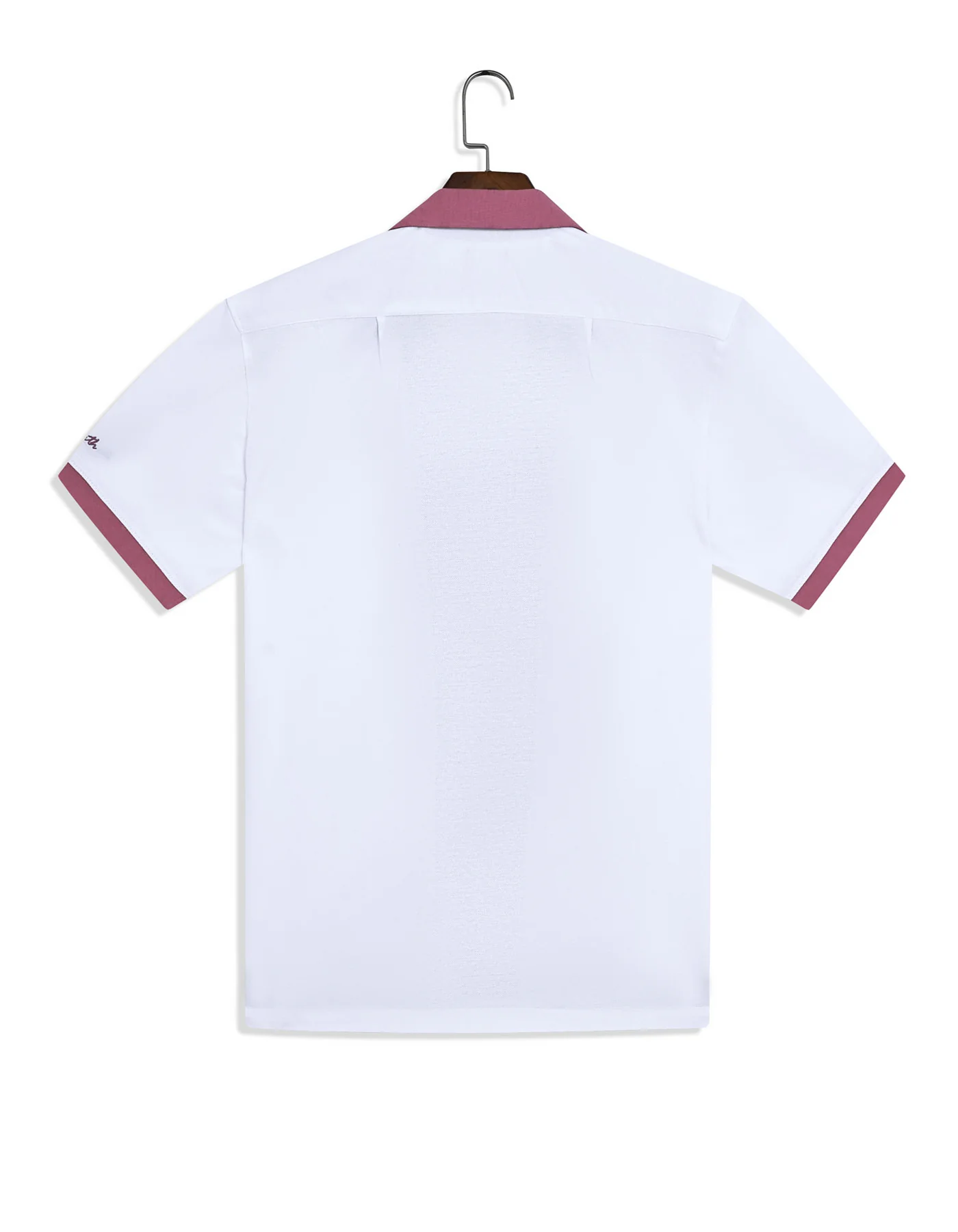 White Contrast Panel Resort Collar Shirt - Image 4