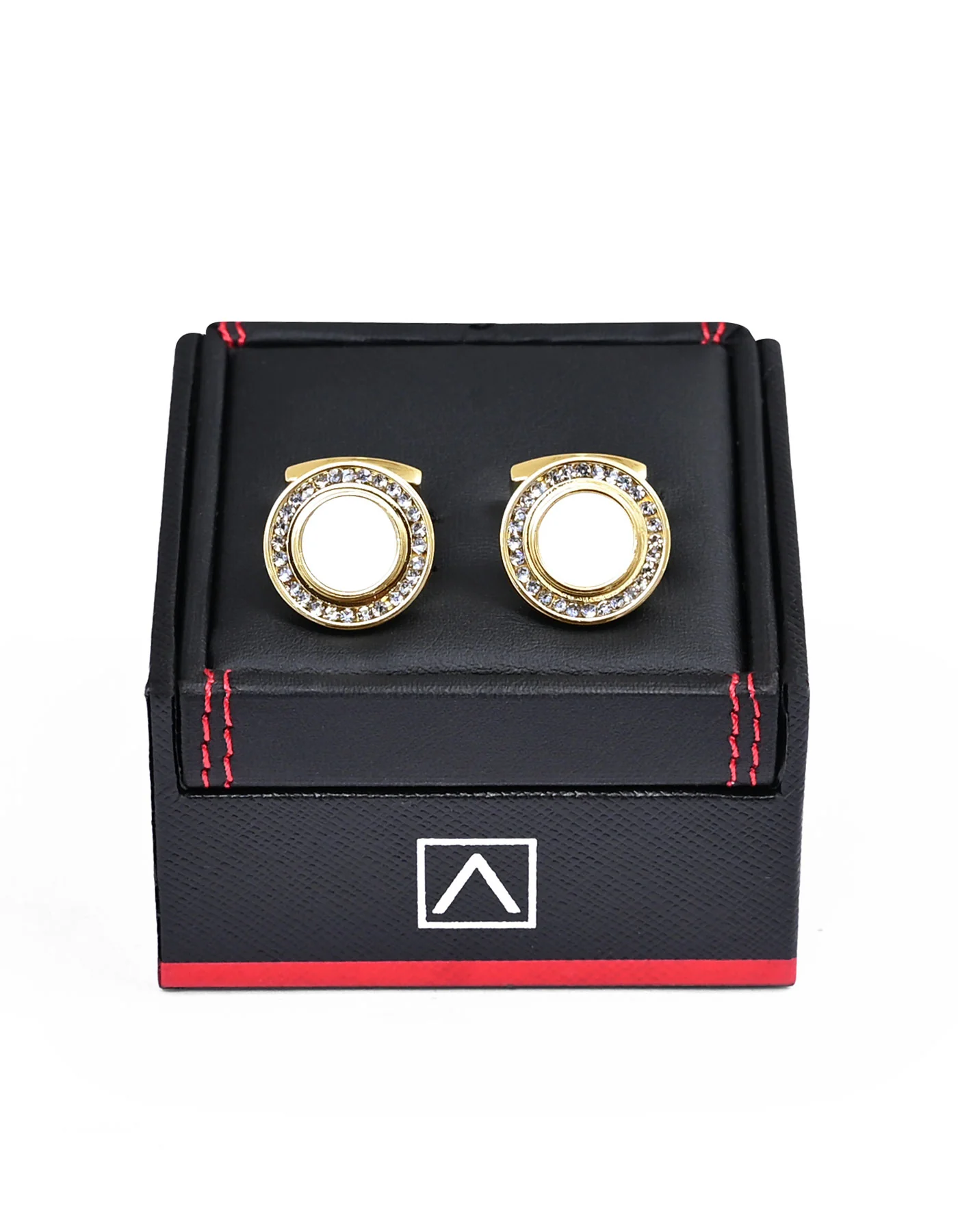 White Crystal Cufflink - Image 2