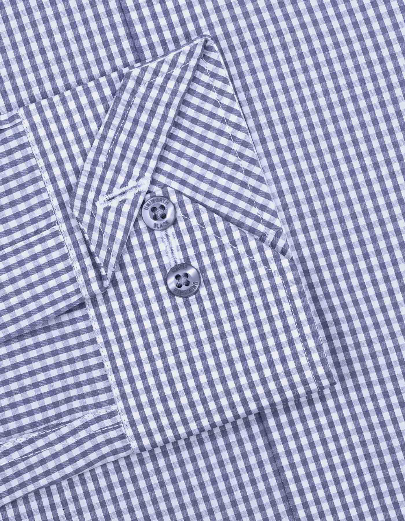 White/Grey Check Tailored Smart Fit Shirt - Image 3