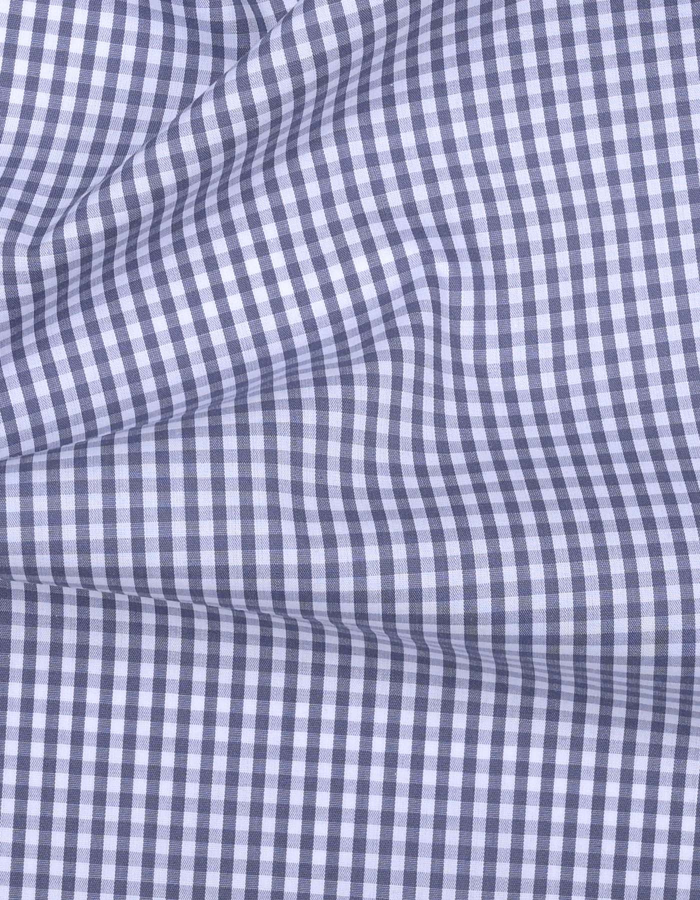White/Grey Check Tailored Smart Fit Shirt - Image 4