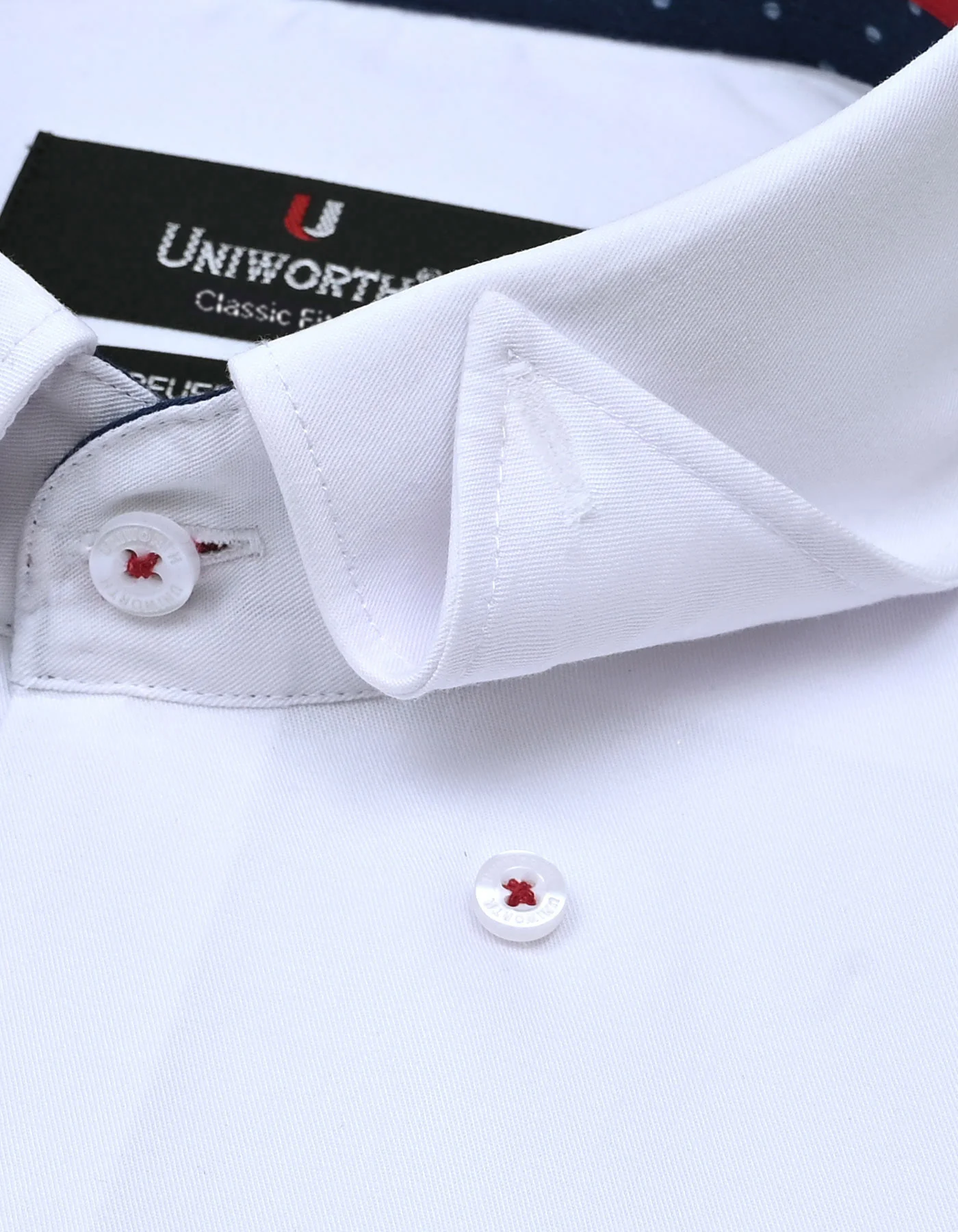 White Plain Classic Fit Shirt - Image 3