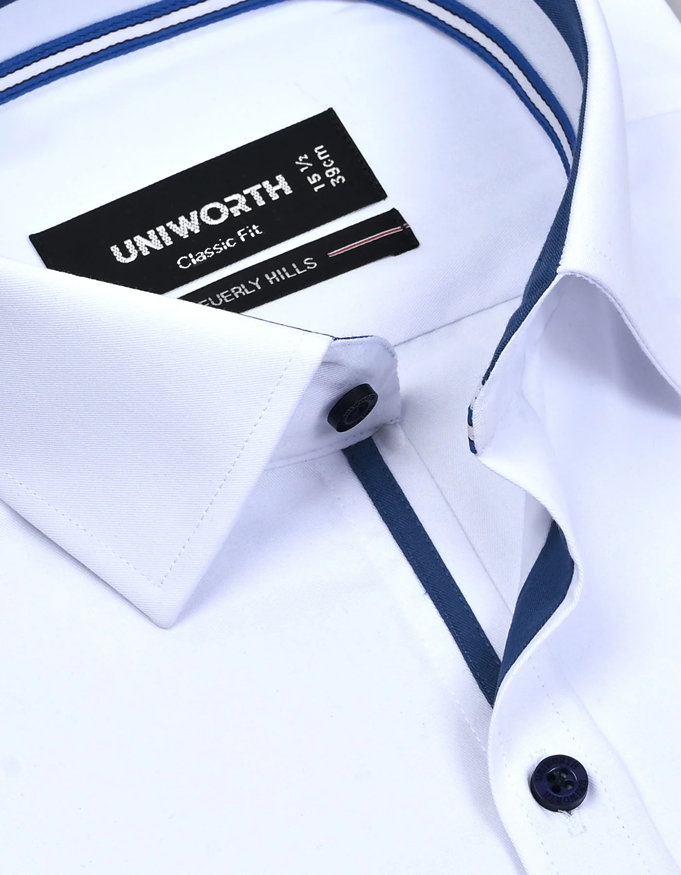 White Plain Classic Fit Shirt - Image 2