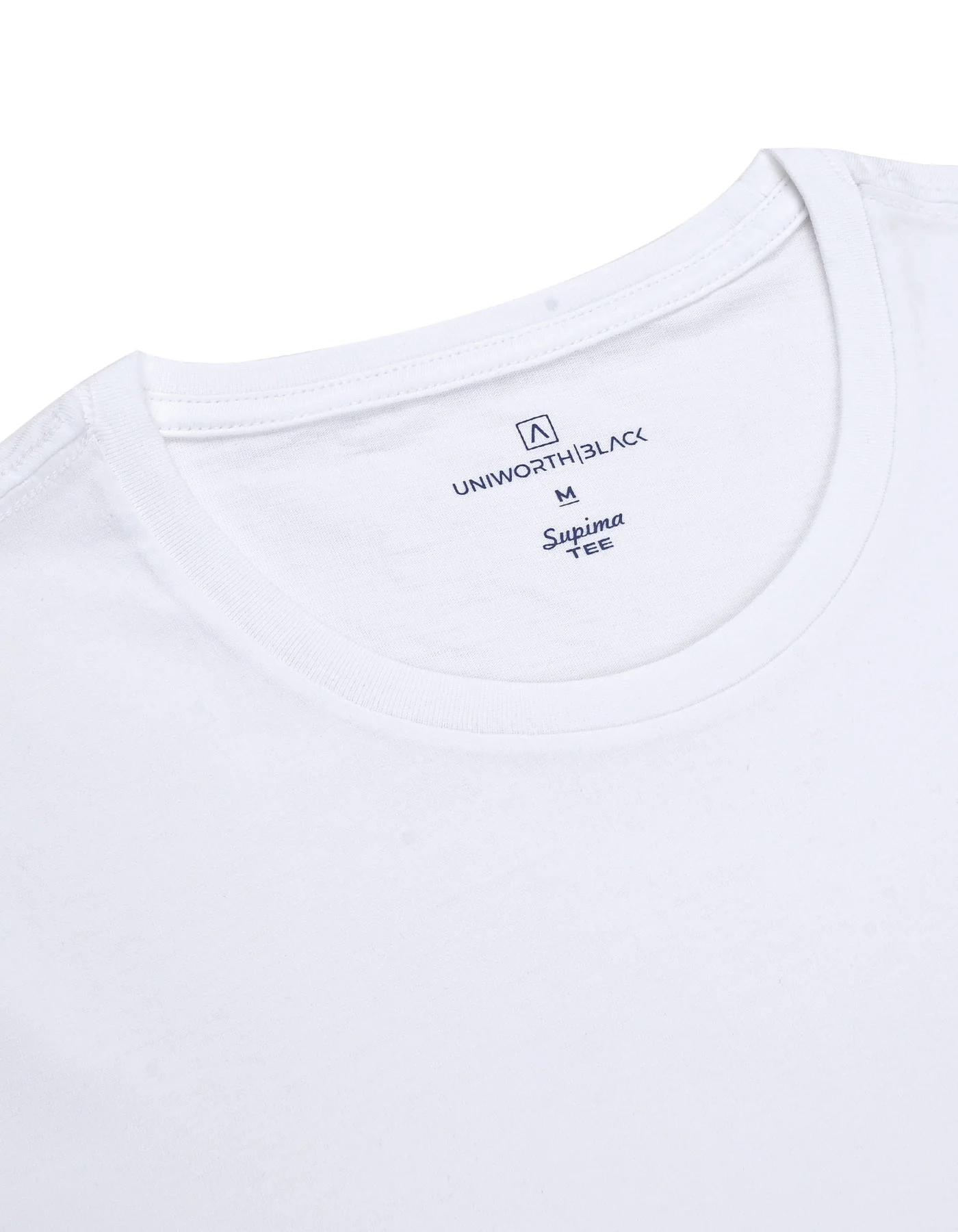 White Plain Crew Neck Supima T-Shirt - Image 3