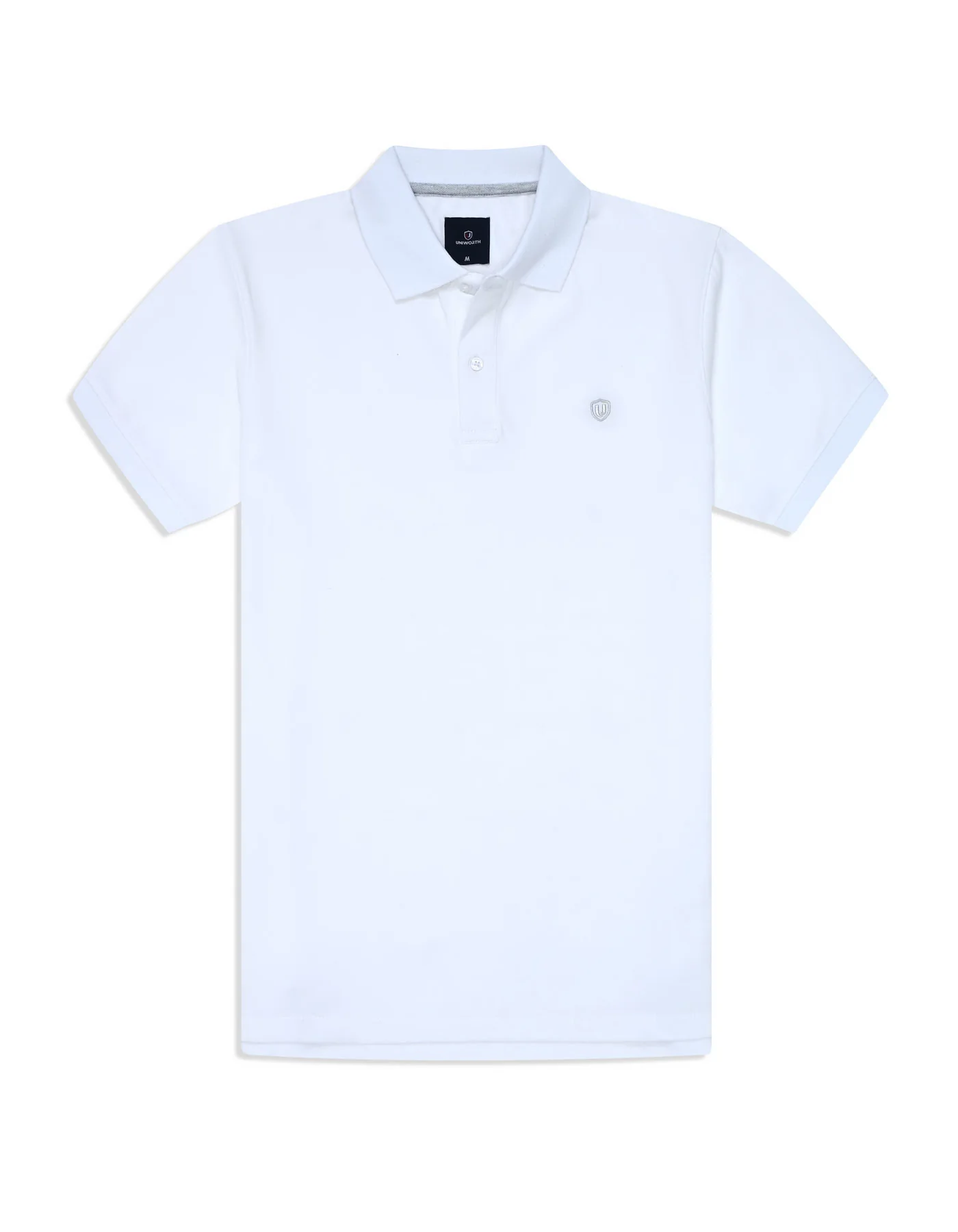 White Plain Pique Polo Shirt