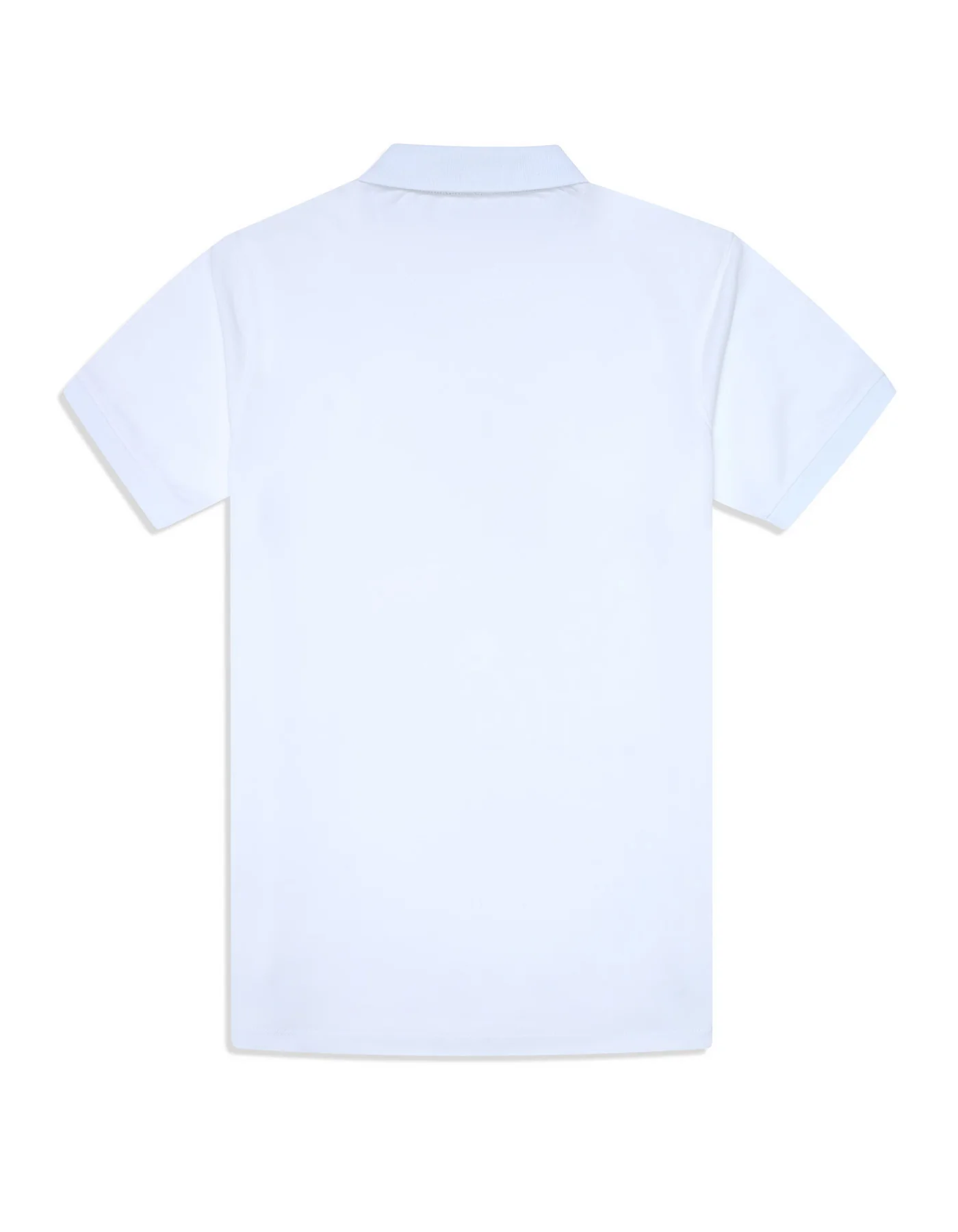 White Plain Pique Polo Shirt - Image 5