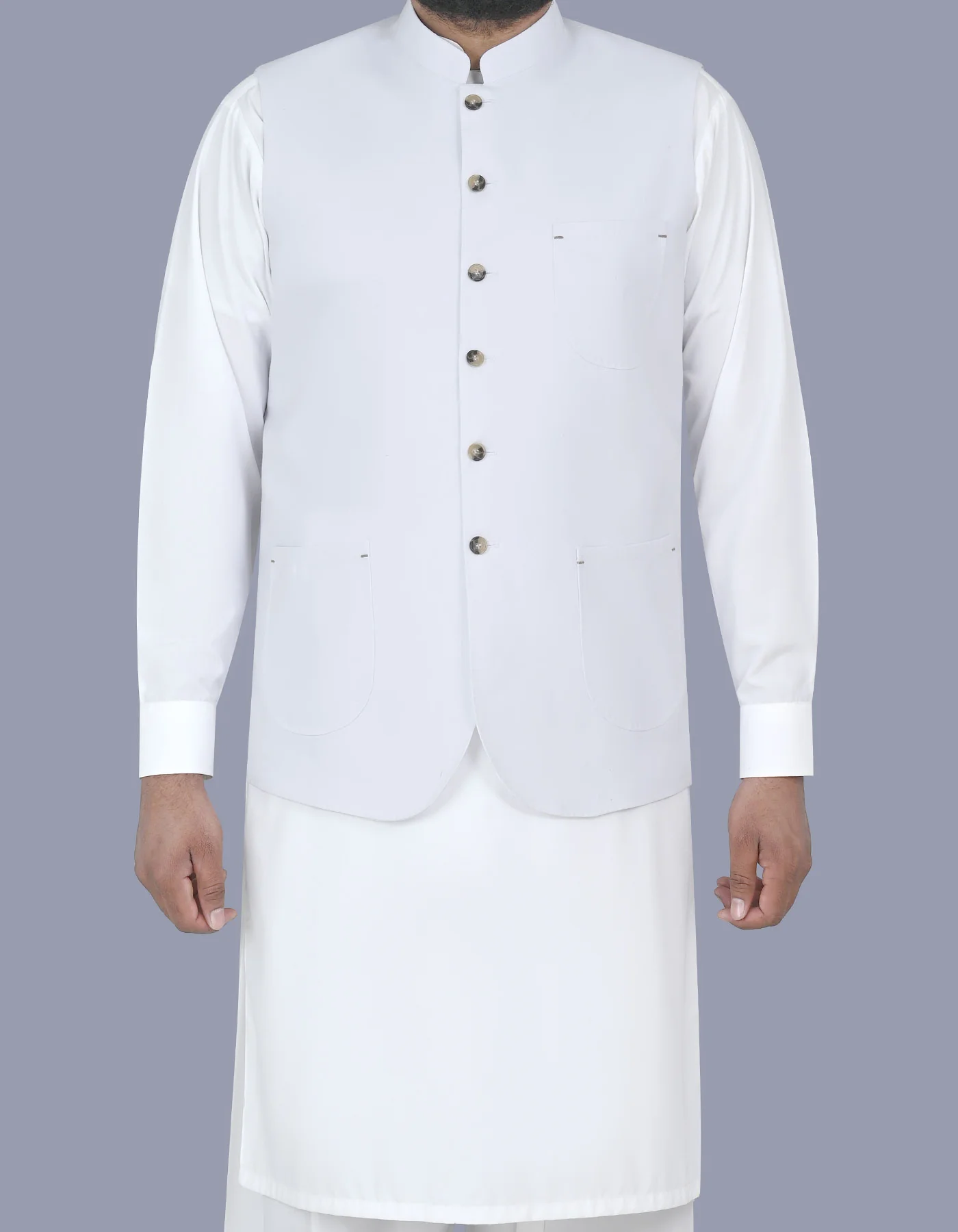 White Plain Smart Fit Waistcoat