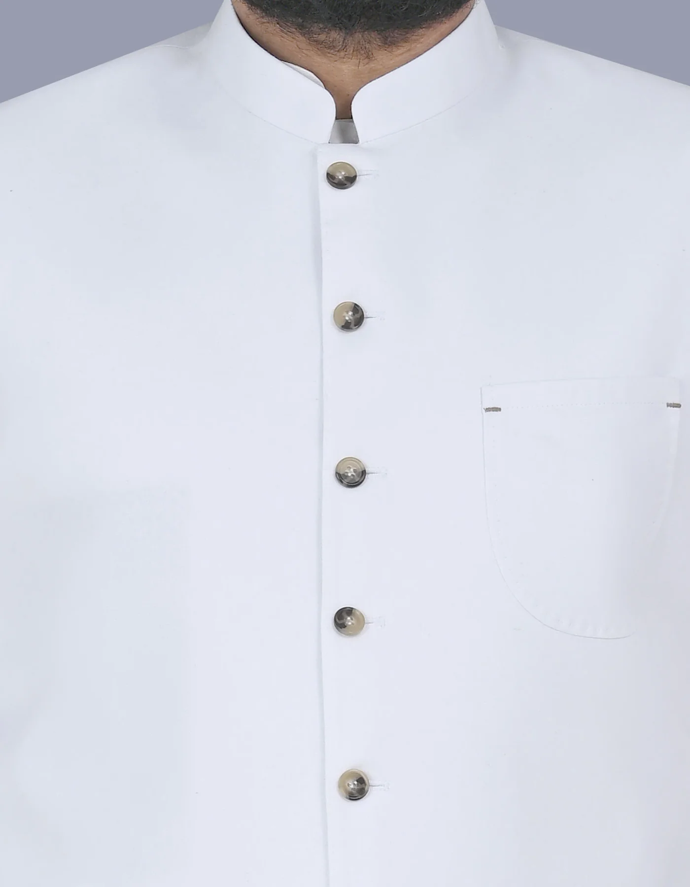 White Plain Smart Fit Waistcoat - Image 2