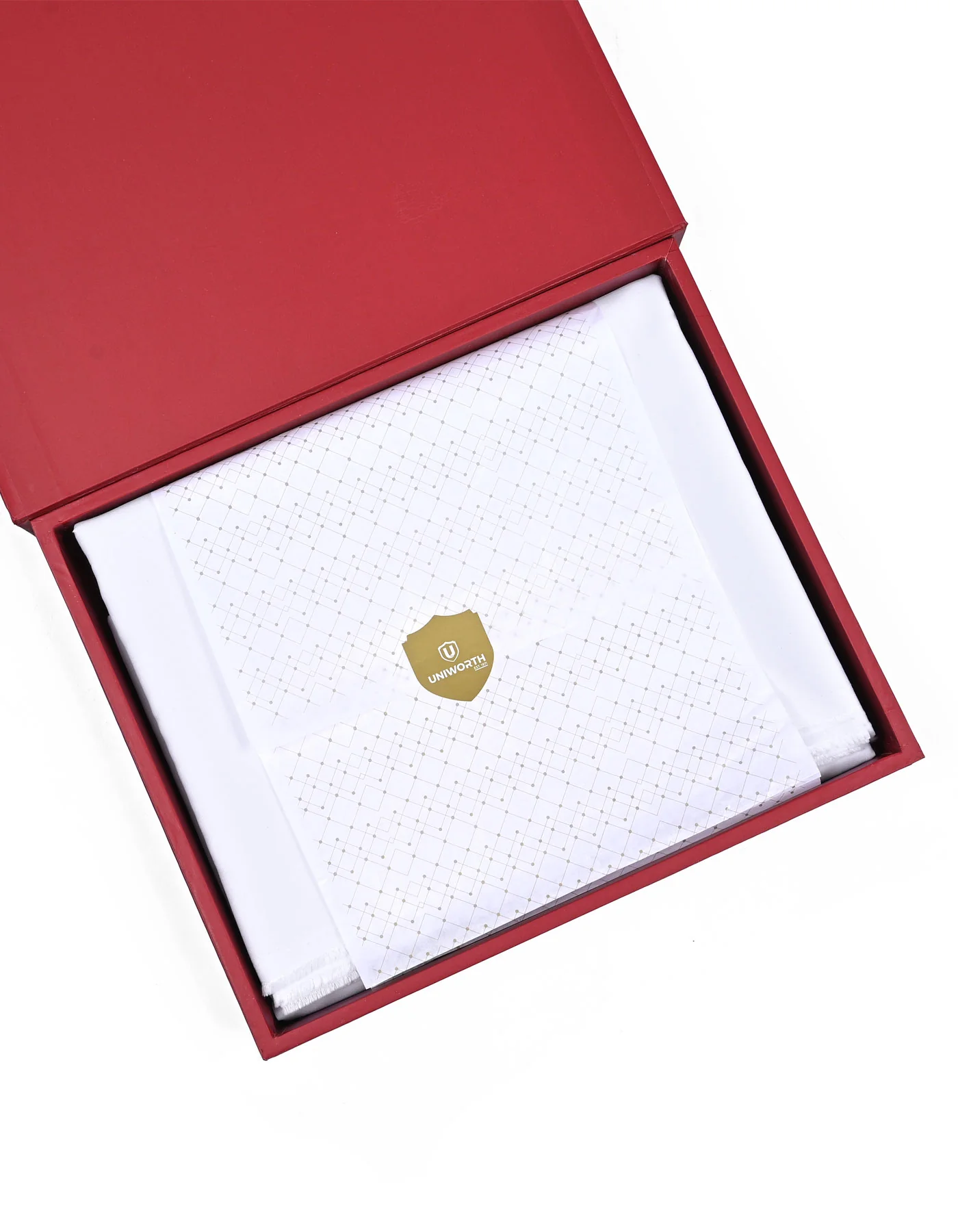 White Plain Bamboo Blend Unstitched Suit - Image 3