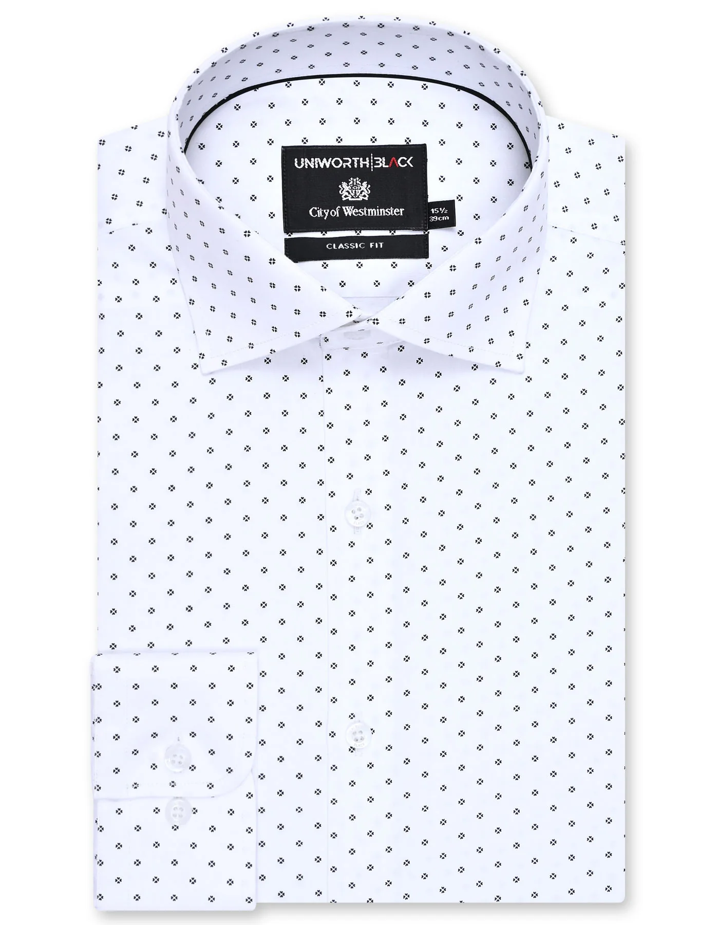 White Printed Classic Fit Shirt