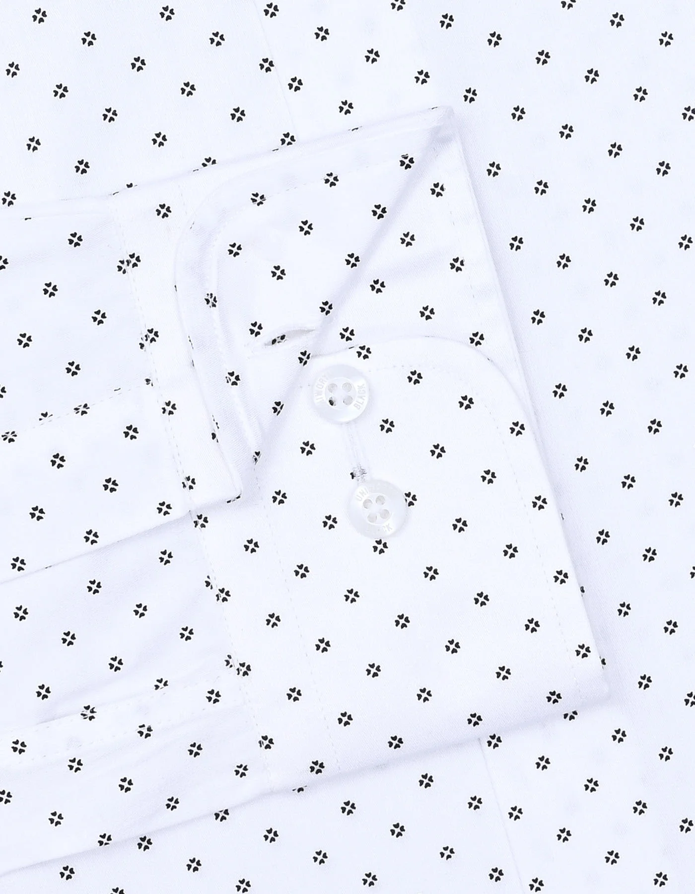 White Printed Classic Fit Shirt - Image 3