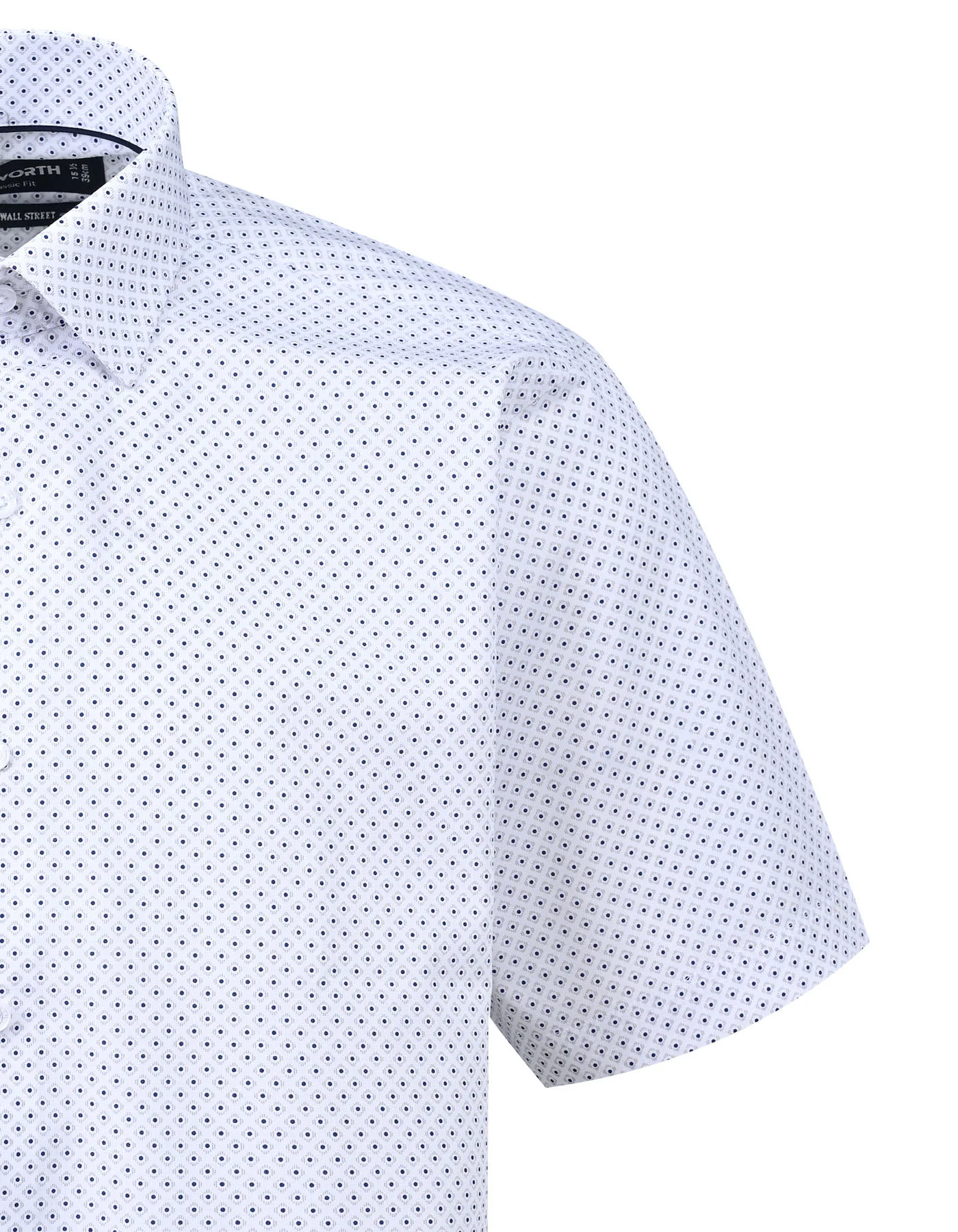 White Printed Smart Fit Shirt - Image 3