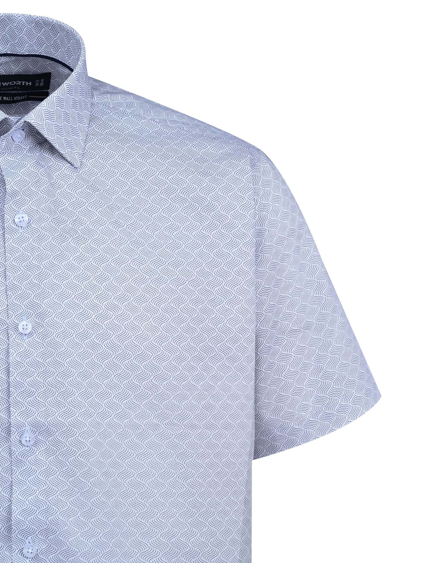 White Printed Smart Fit Shirt - Image 3