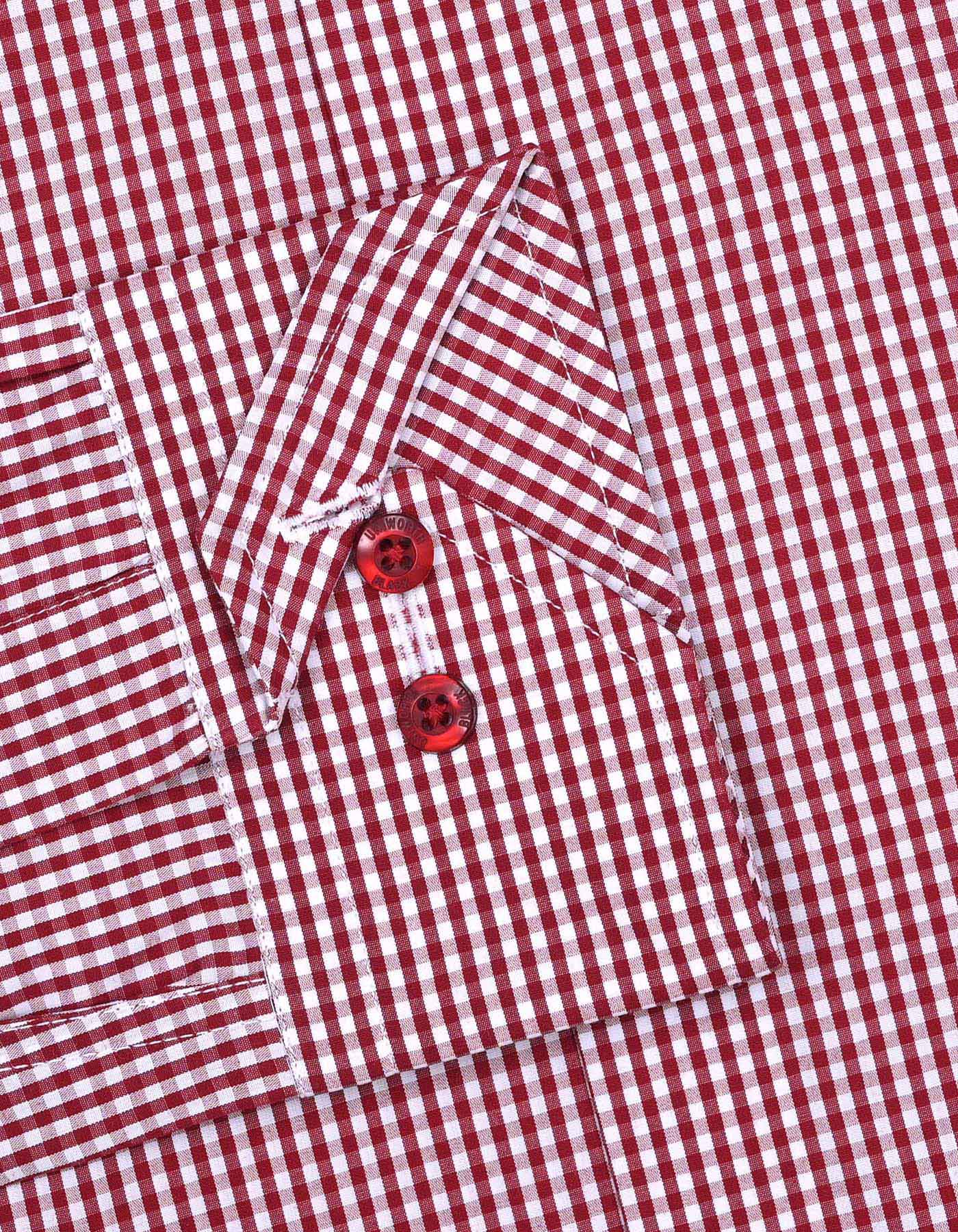 White/Red Check Tailored Smart Fit Shirt - Image 3