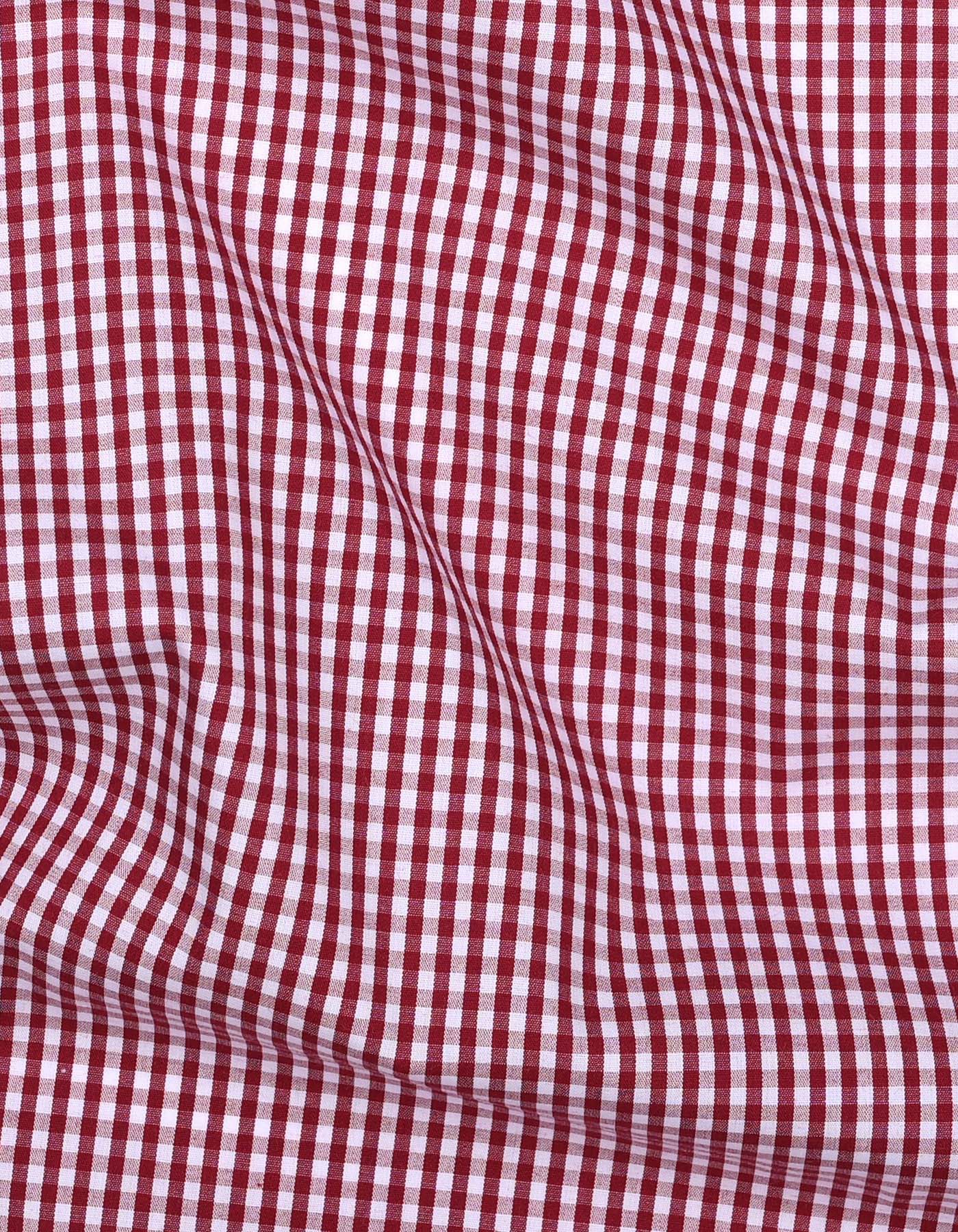 White/Red Check Tailored Smart Fit Shirt - Image 4