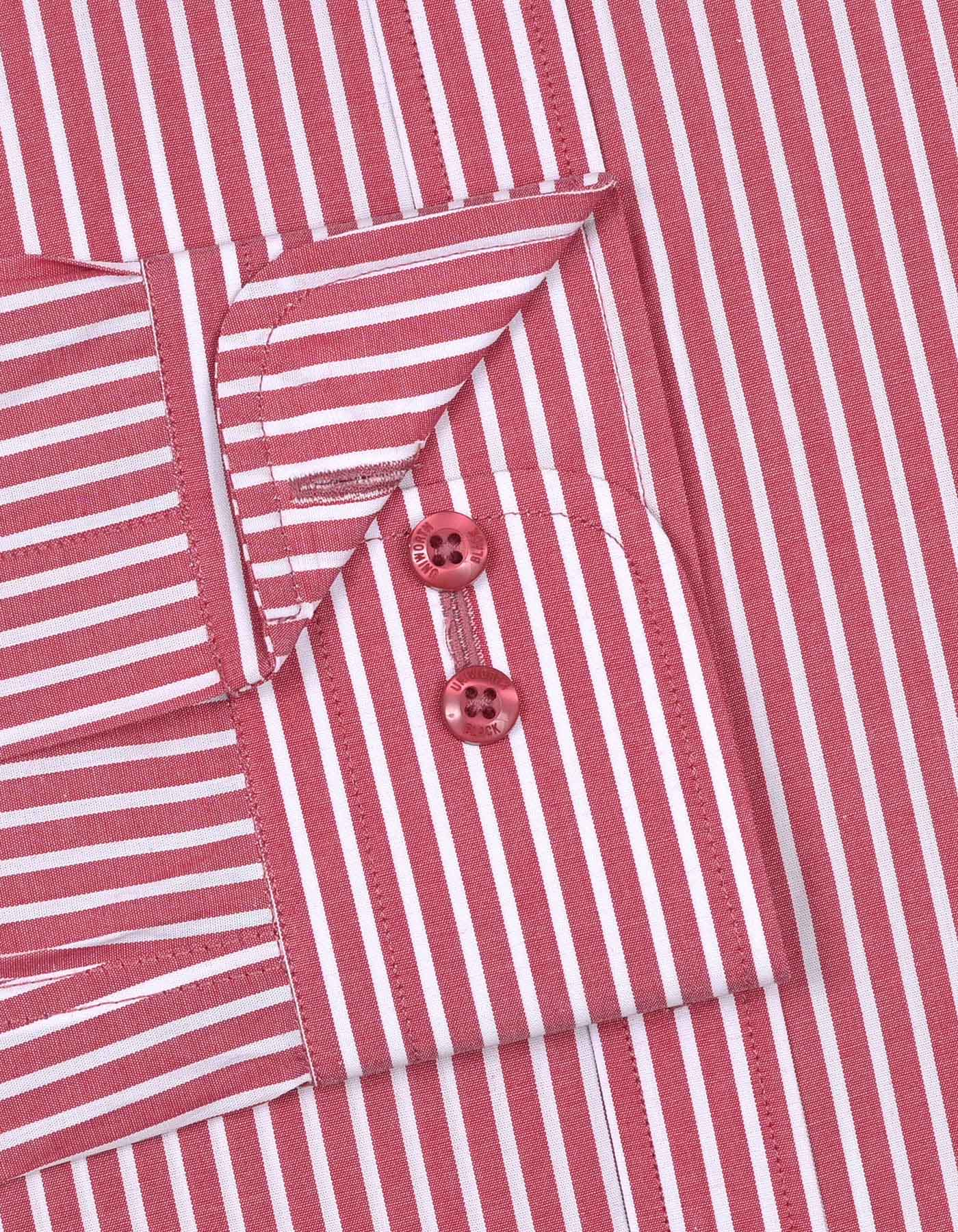 White/Red Stripe Classic Fit Shirt - Image 3