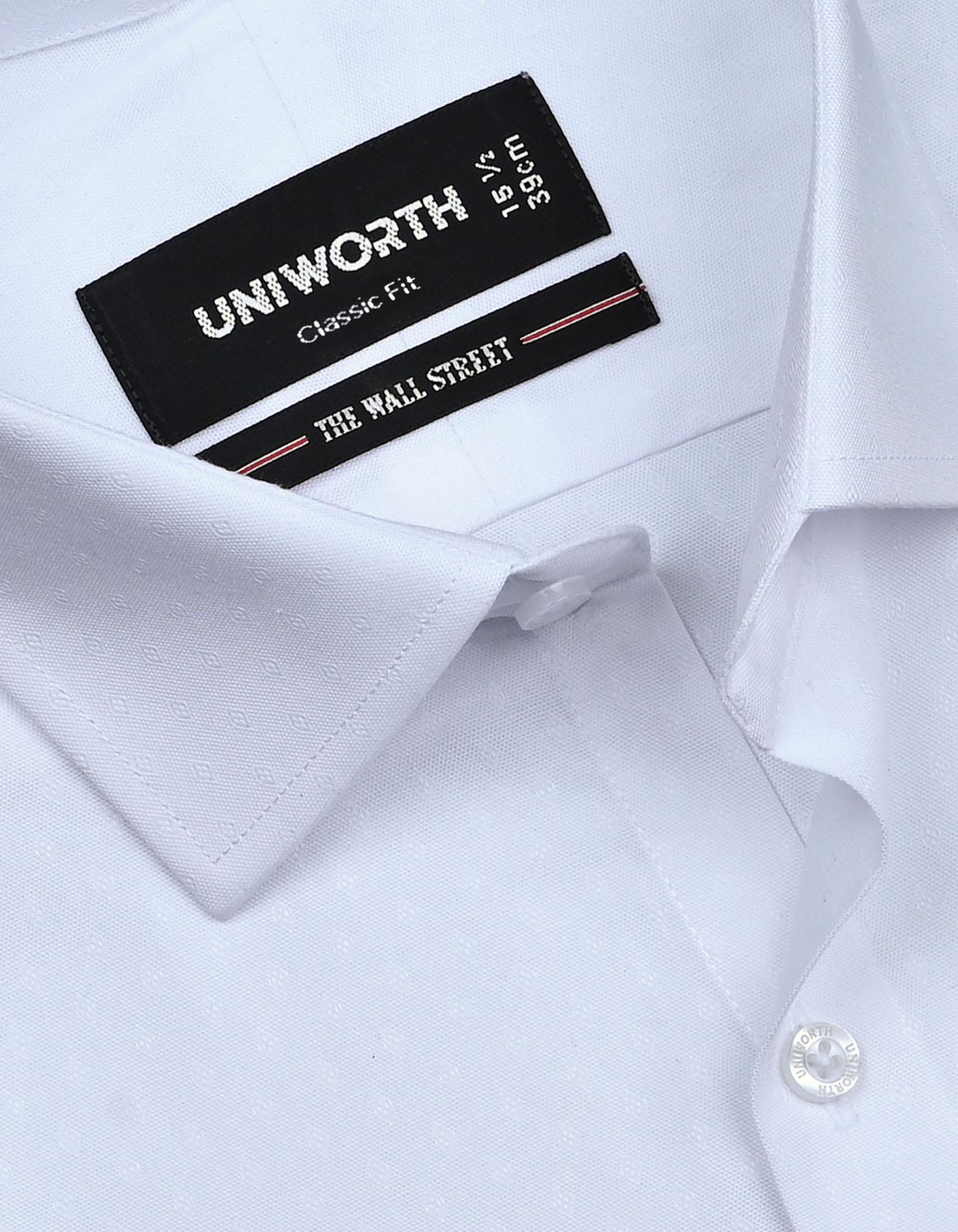 White Self Classic Fit Shirt - Image 2