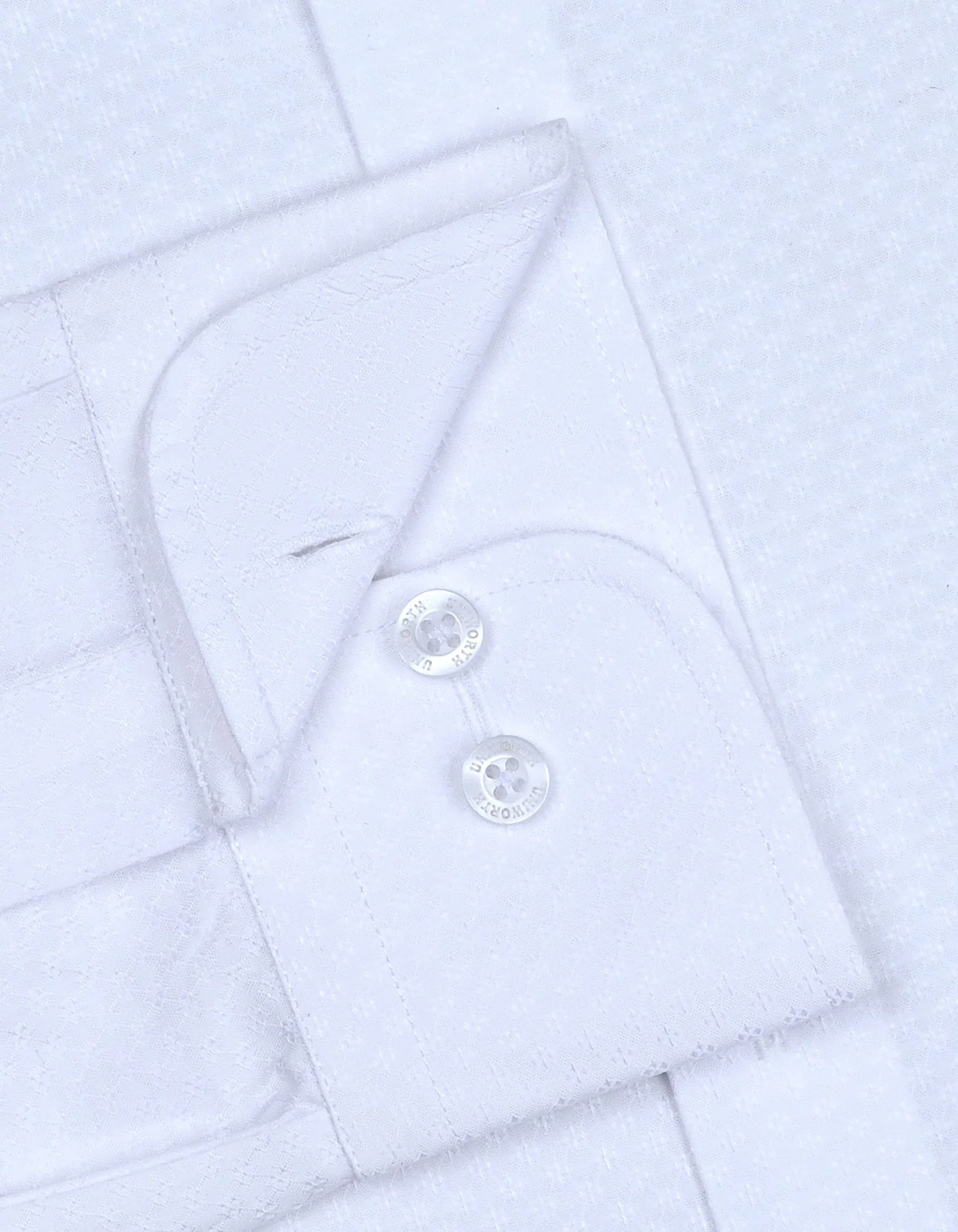 White Self Classic Fit Shirt - Image 3