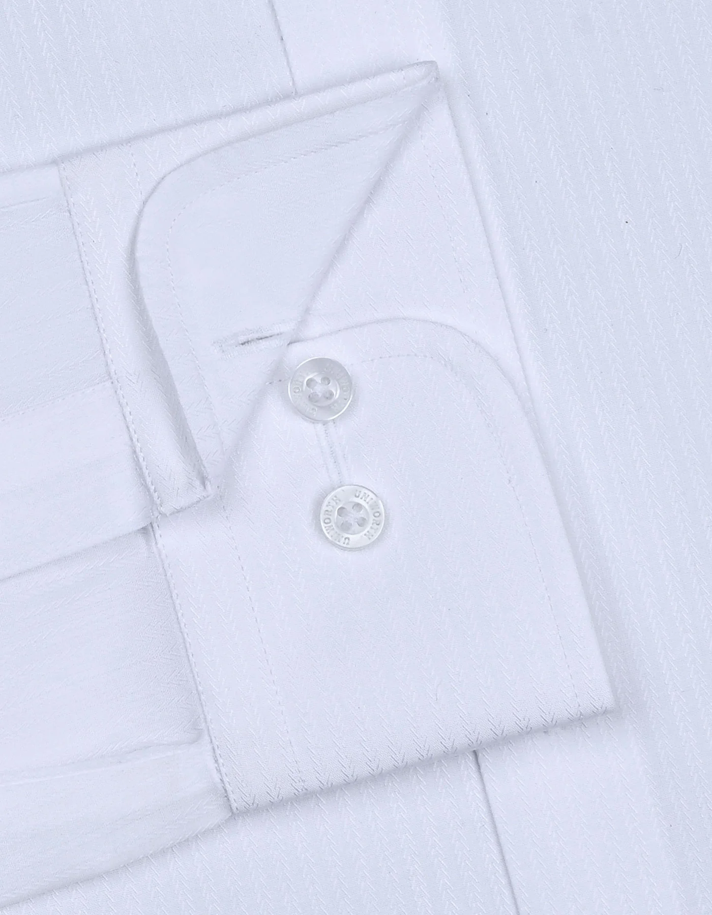 White Self Classic Fit Shirt - Image 3