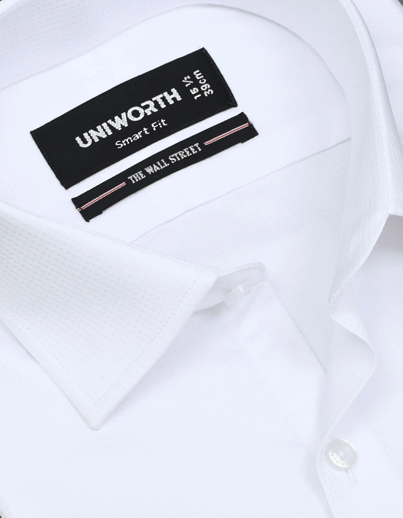 White Self Smart Fit Shirt - Image 2